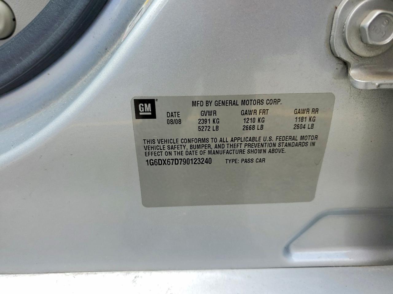 2009 Cadillac Sts-v Silver vin: 1G6DX67D790123240