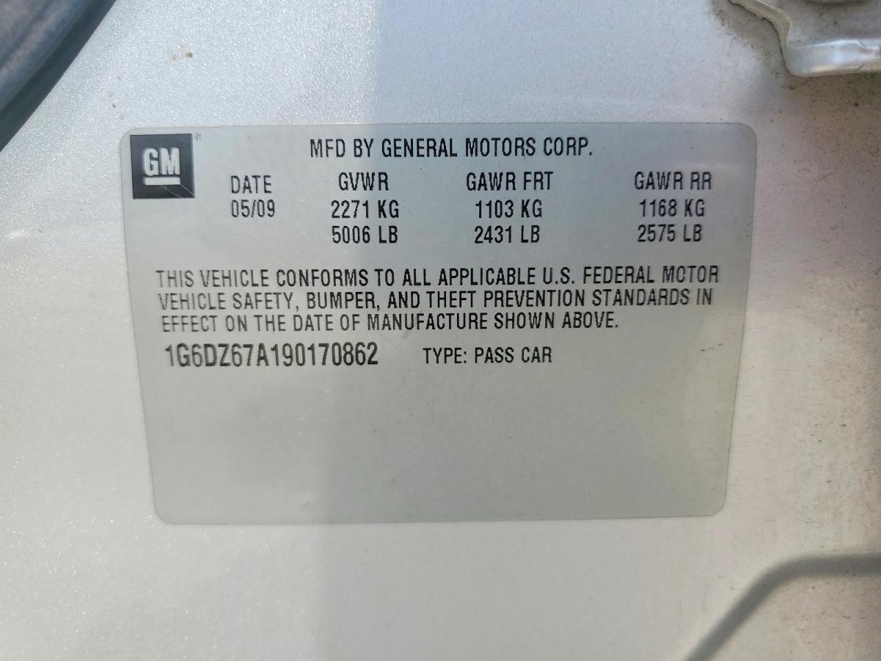 2009 Cadillac Sts Silver vin: 1G6DZ67A190170862