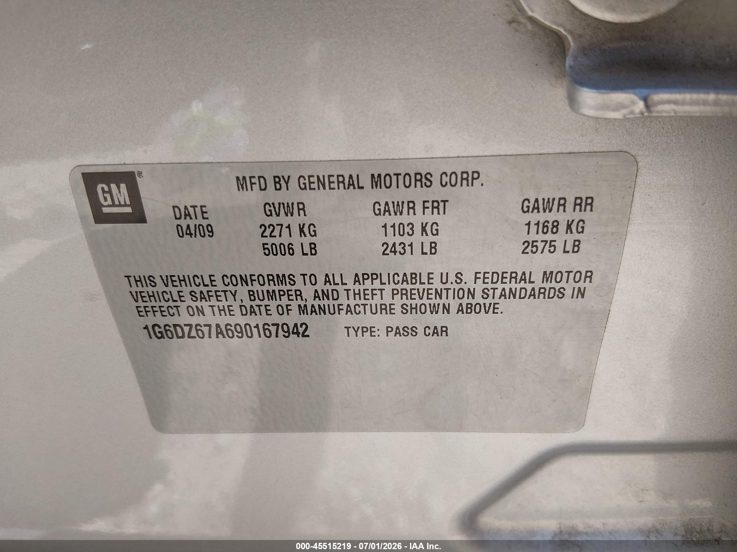 2009 Cadillac Sts Rwd W/1se Silver vin: 1G6DZ67A690167942