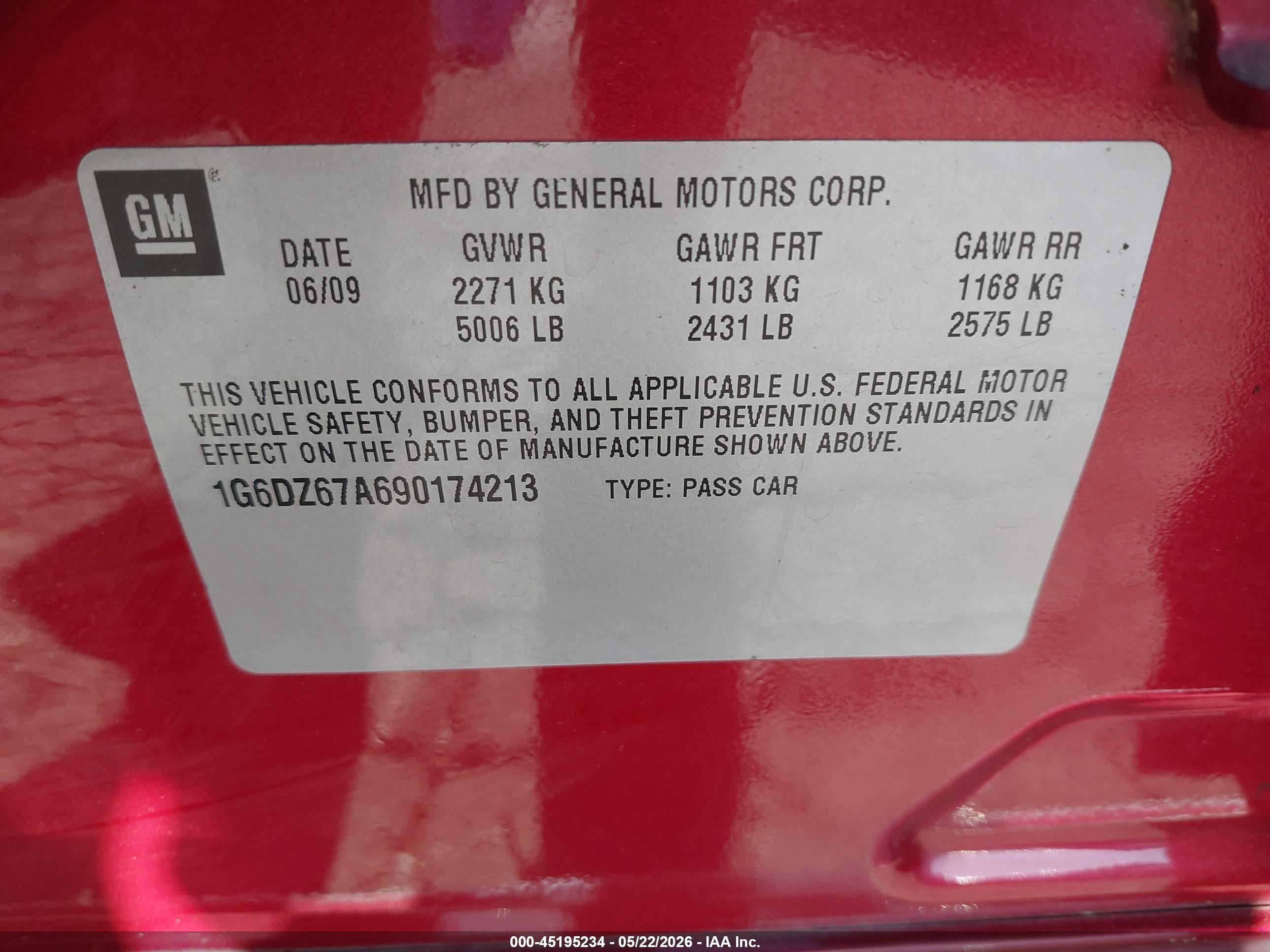 2009 Cadillac Sts V8 Red vin: 1G6DZ67A690174213