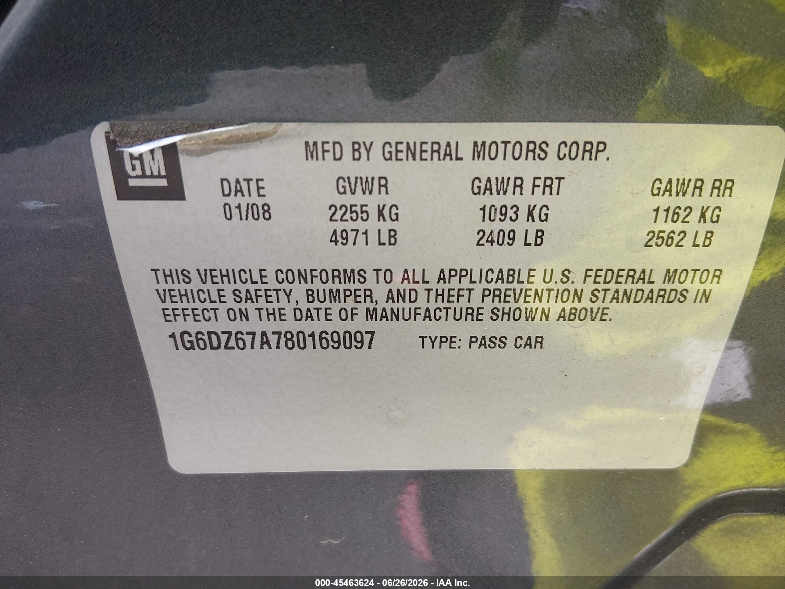 2008 Cadillac Sts Rwd W/1se Gray vin: 1G6DZ67A780169097