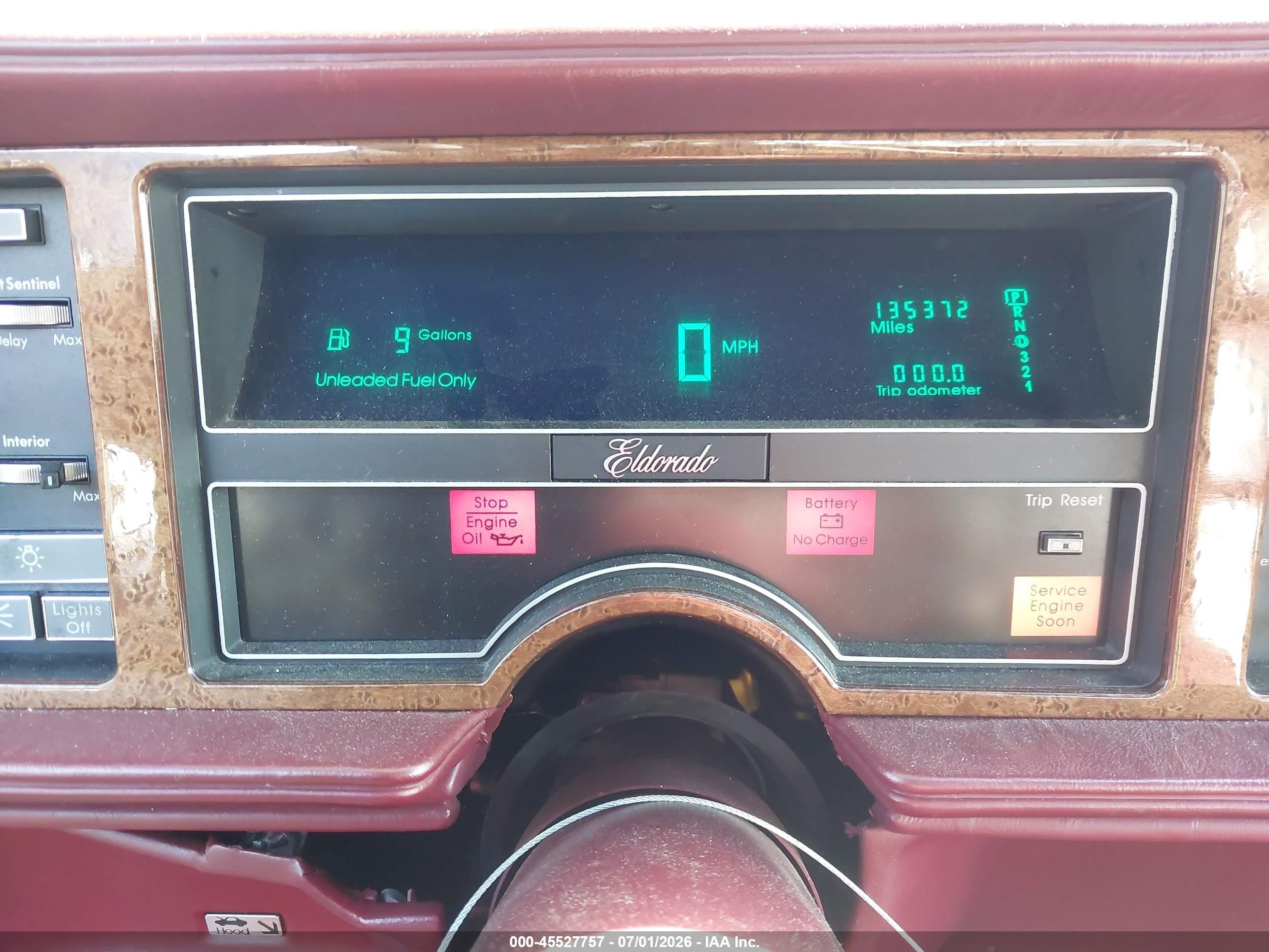 1989 Cadillac Eldorado   Красный vin: 1G6EL1156KU601313