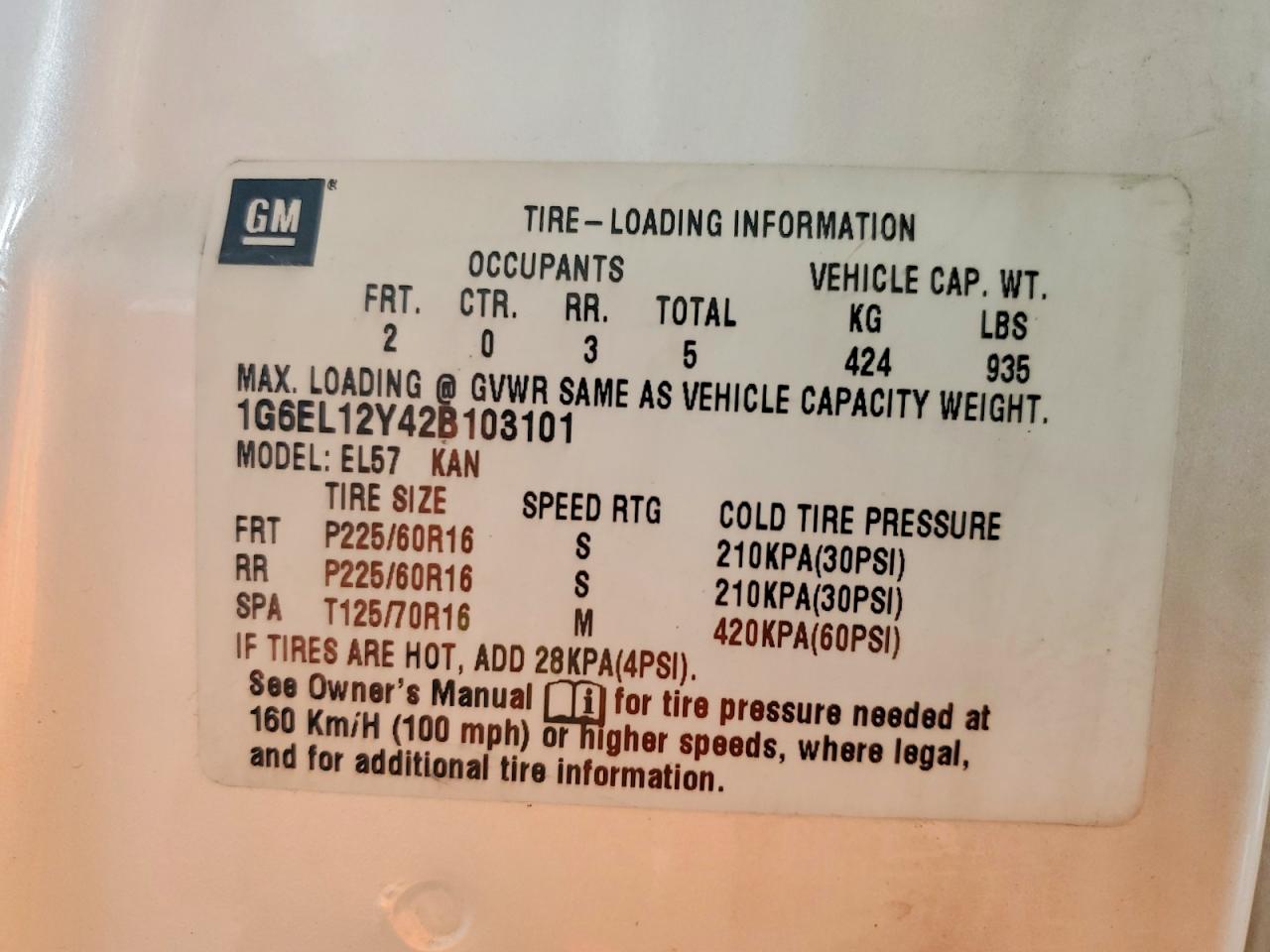 2002 Cadillac Eldorado Esc Белый vin: 1G6EL12Y42B103101