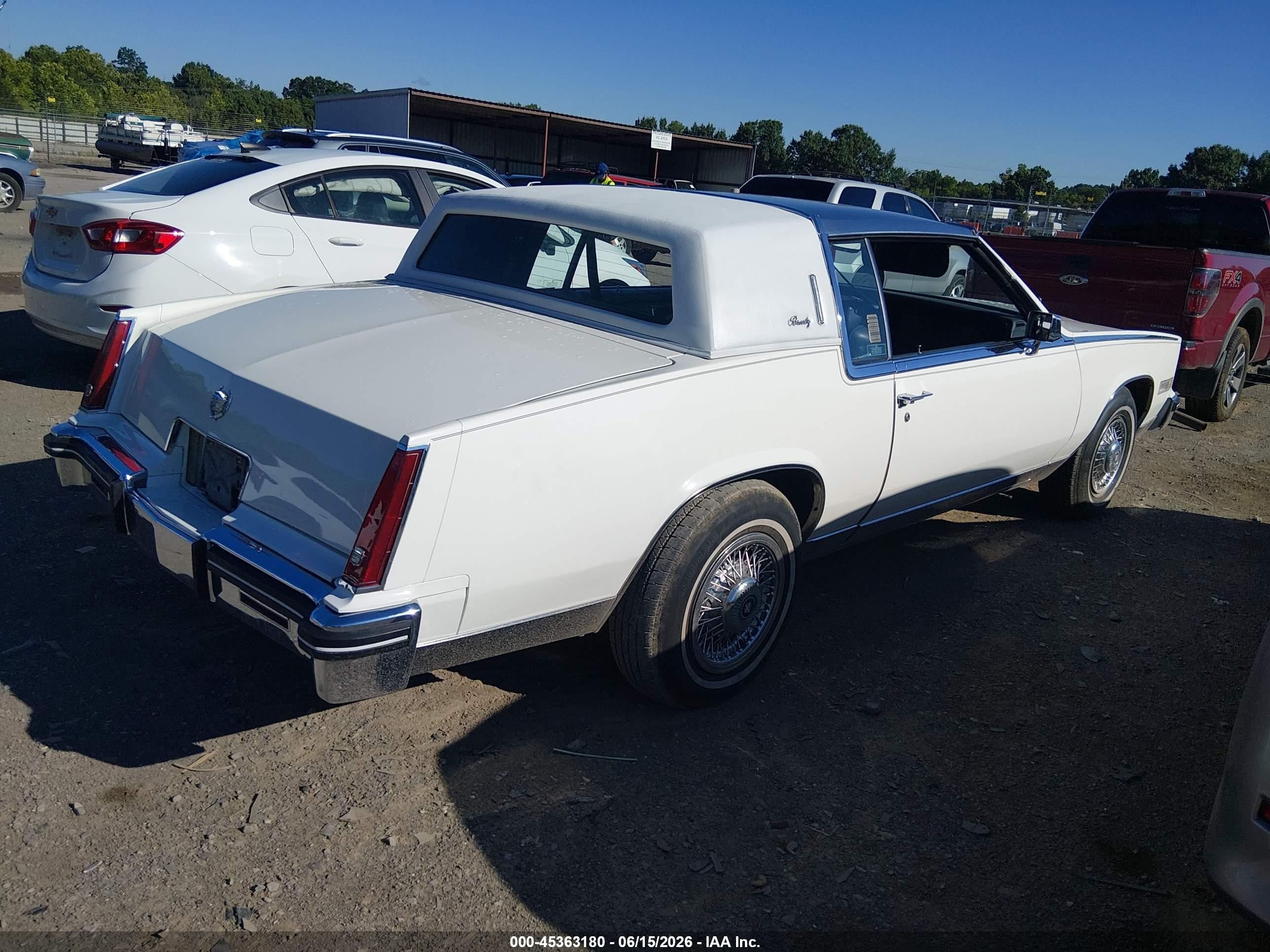 1985 Cadillac Eldorado   White vin: 1G6EL5780FE613479