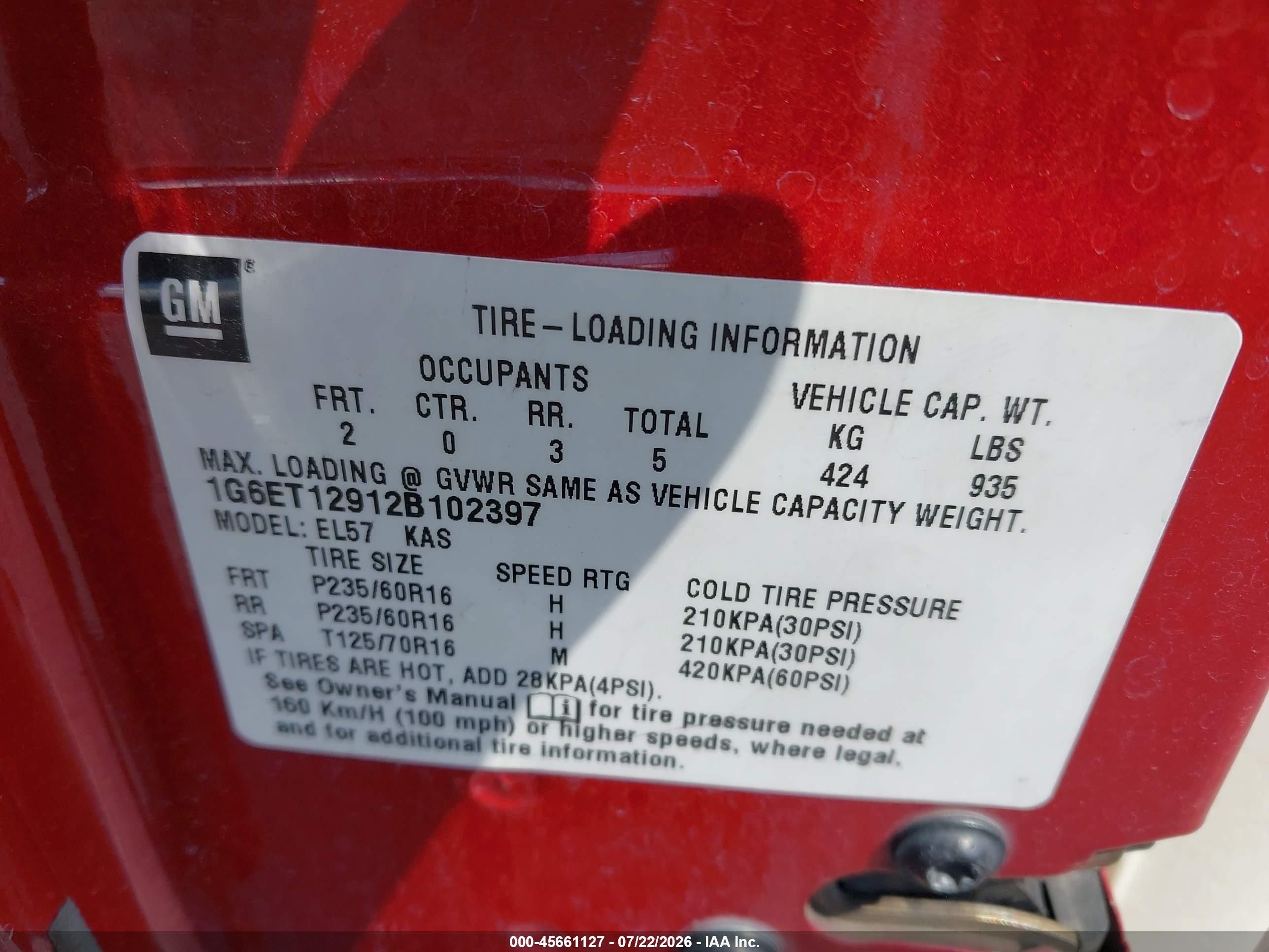 2002 Cadillac Eldorado Touring Etc Красный vin: 1G6ET12912B102397