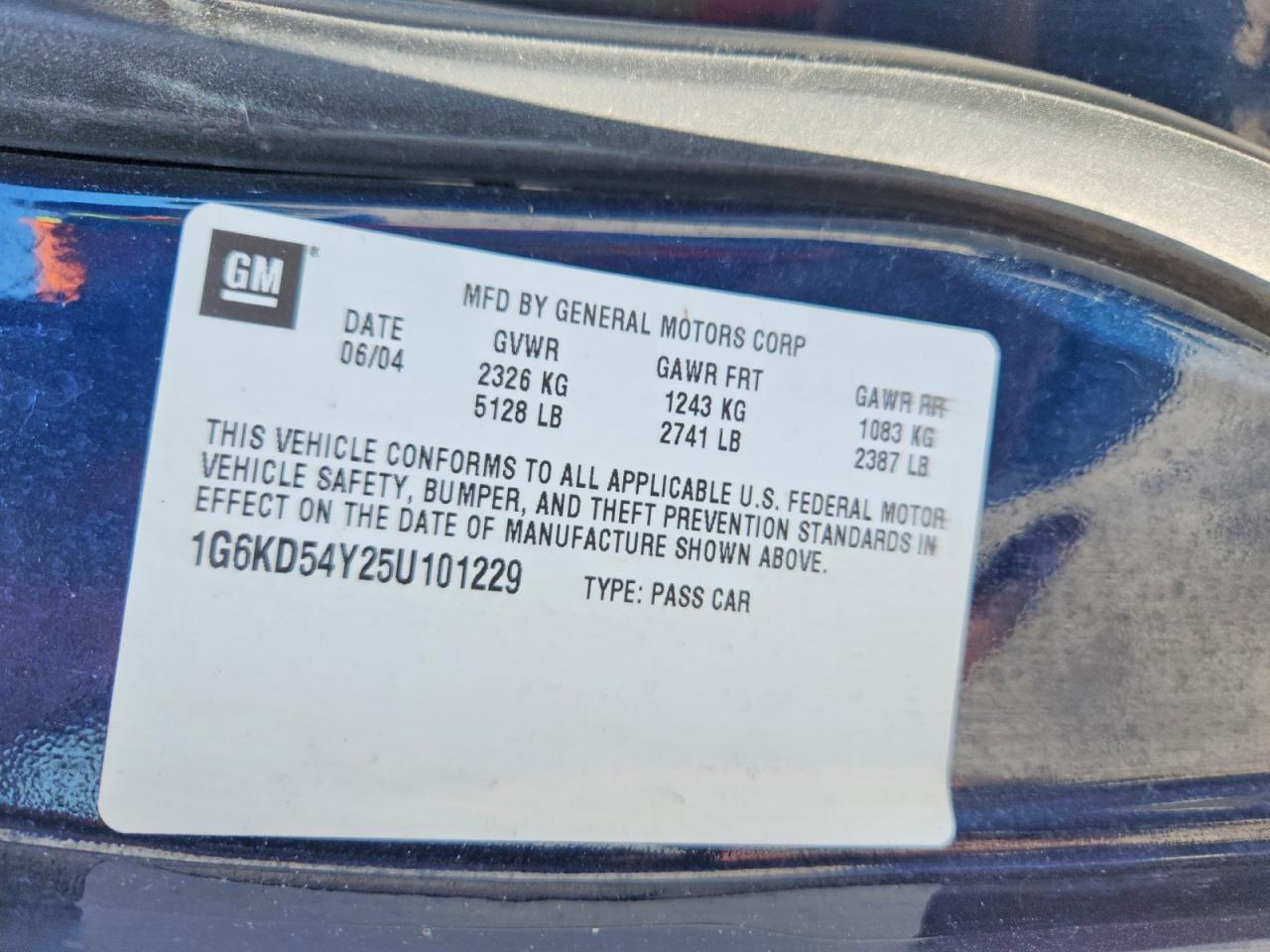 2005 Cadillac Deville Blue vin: 1G6KD54Y25U101229