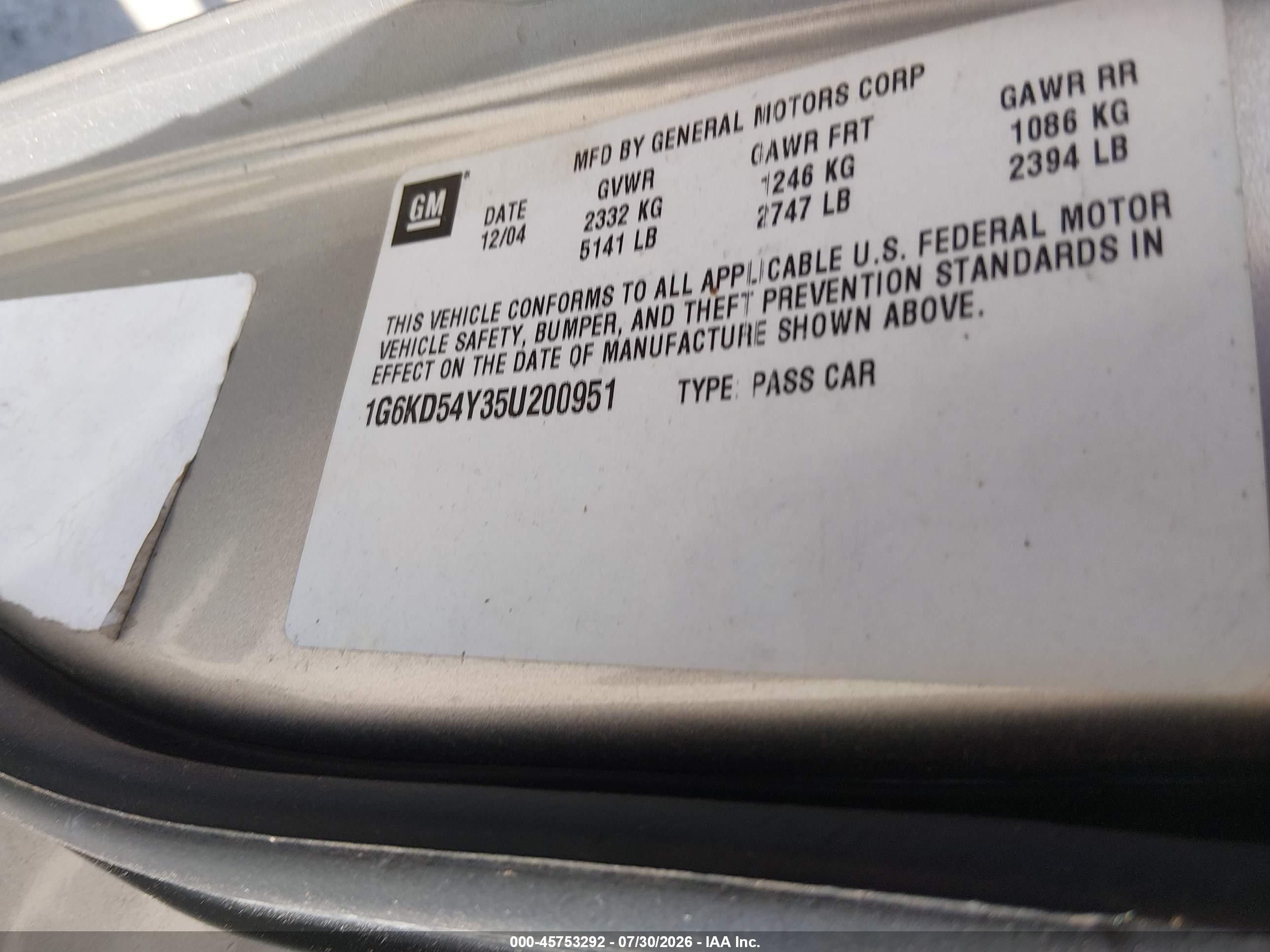 2005 Cadillac Deville Livery Pkg Silver vin: 1G6KD54Y35U200951