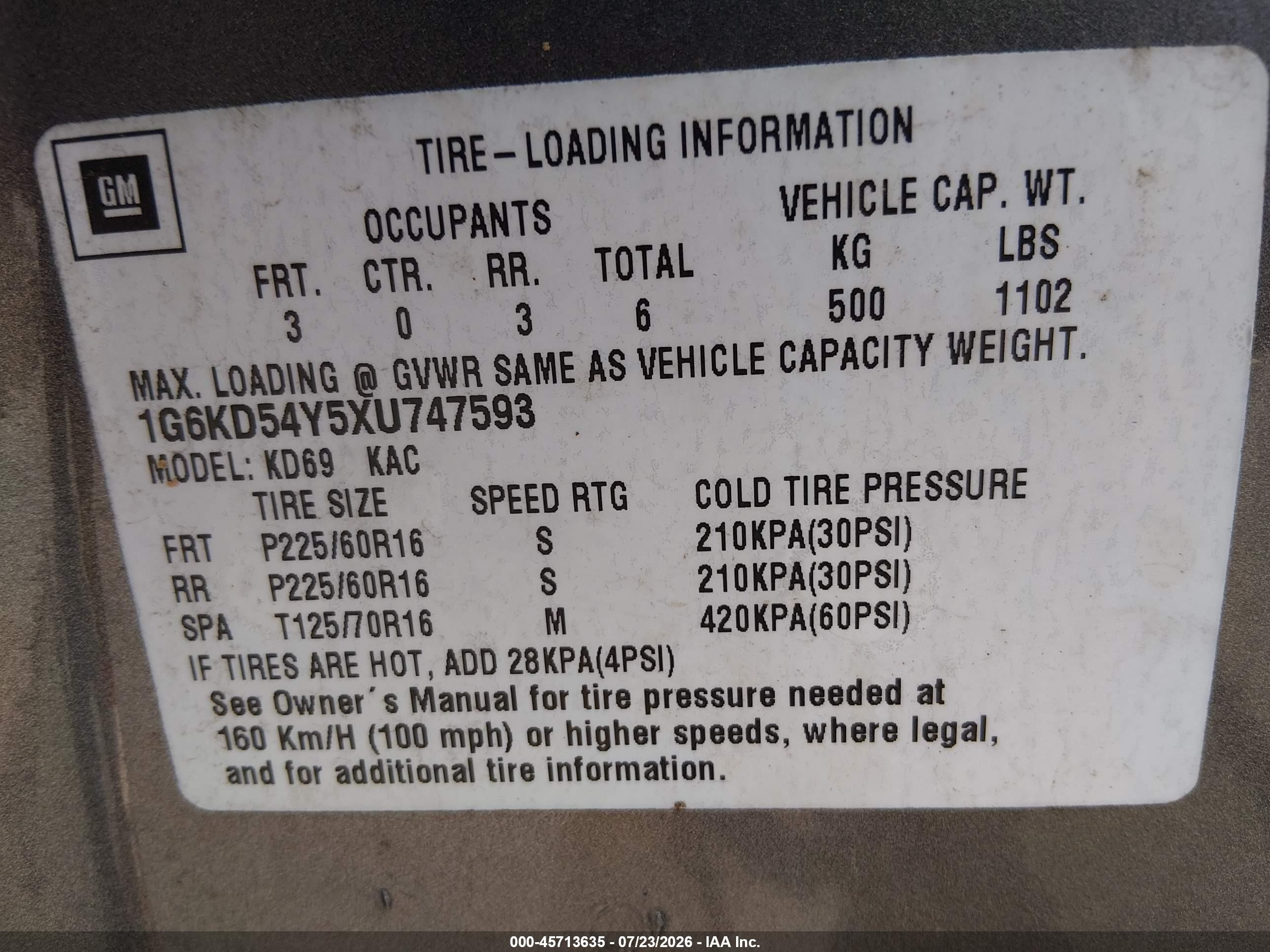 1999 Cadillac Deville Standard Champagne vin: 1G6KD54Y5XU747593