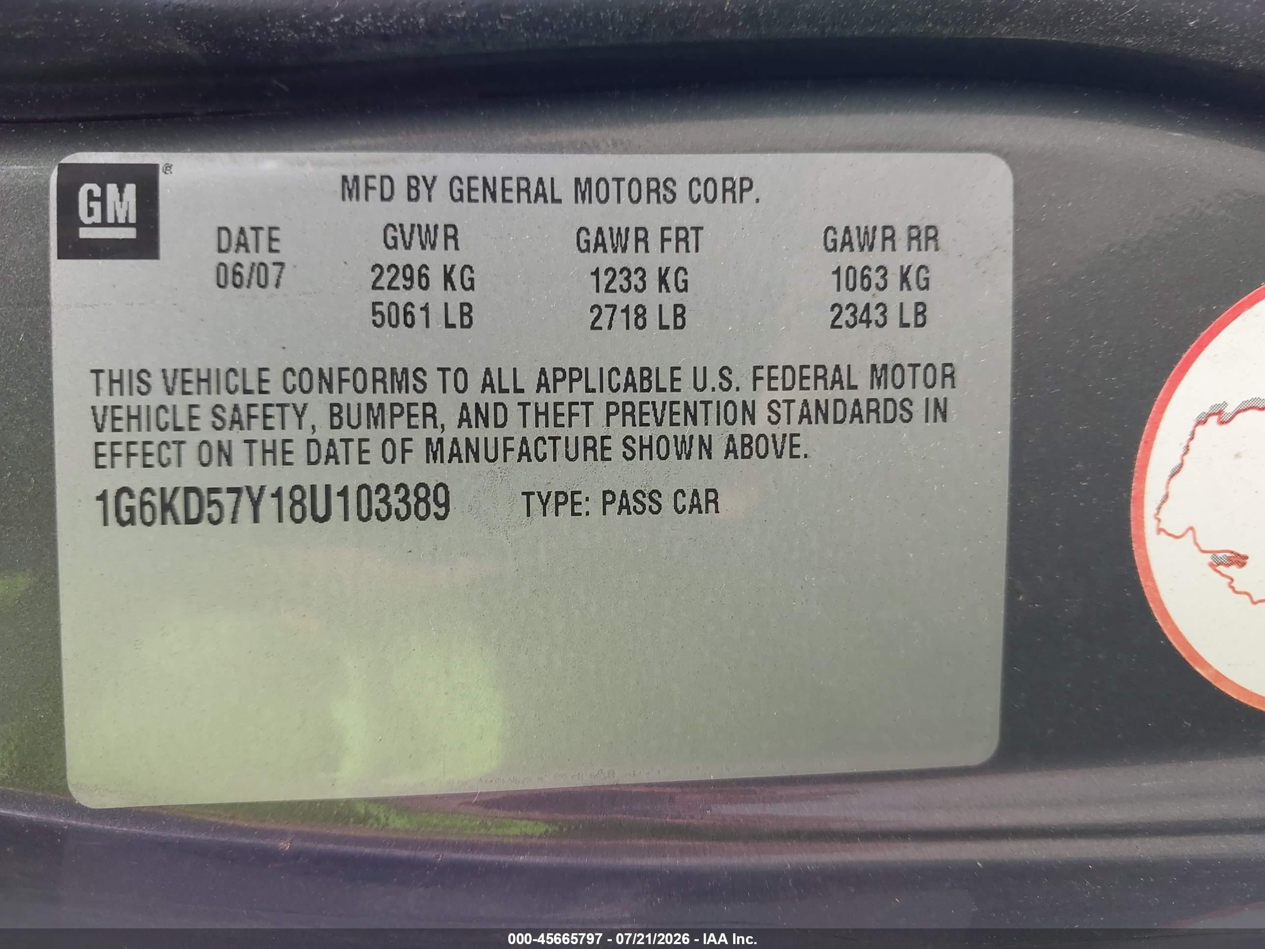 2008 Cadillac Dts 1sc Green vin: 1G6KD57Y18U103389