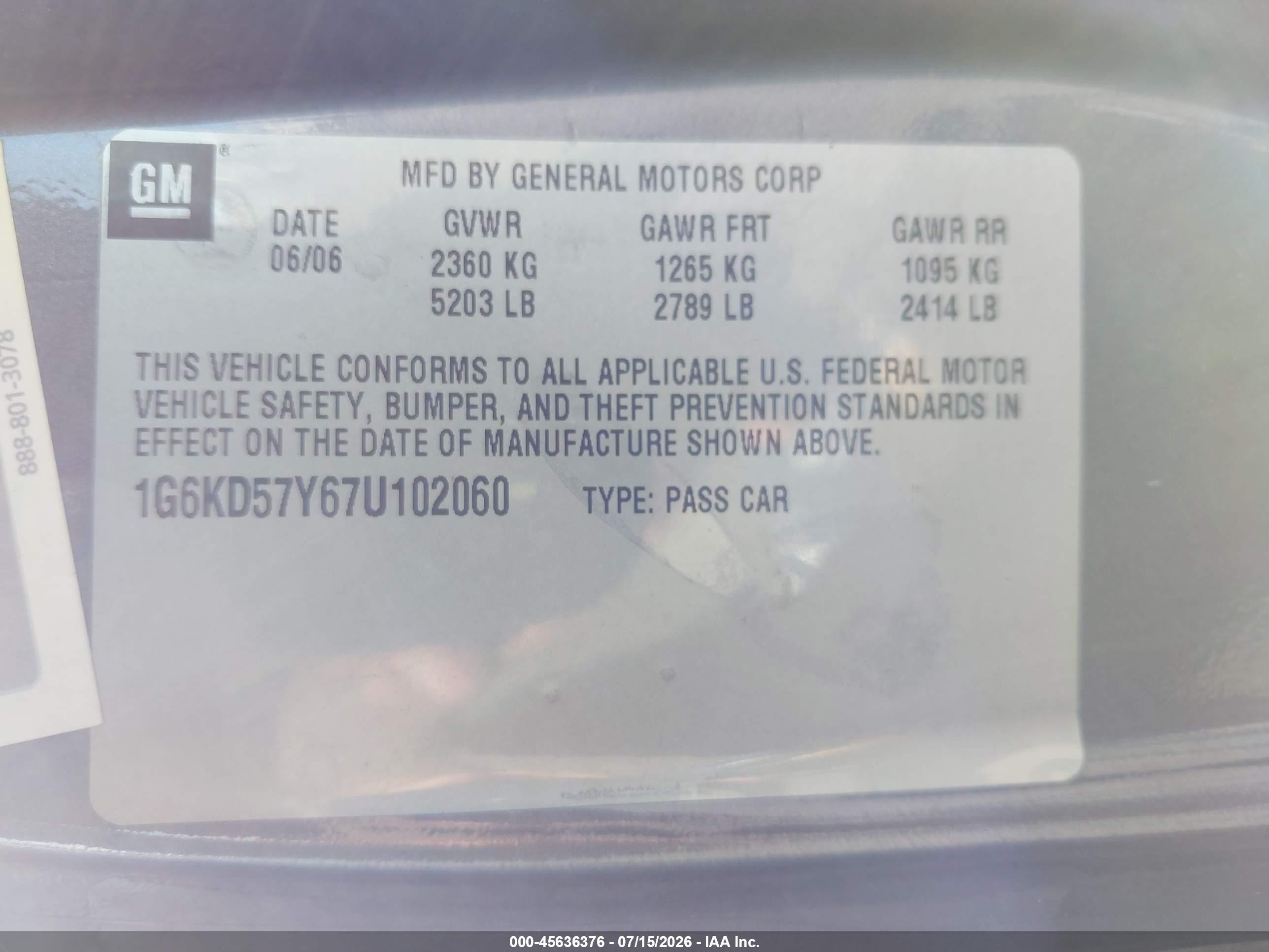 2007 Cadillac Dts Luxury I Gray vin: 1G6KD57Y67U102060