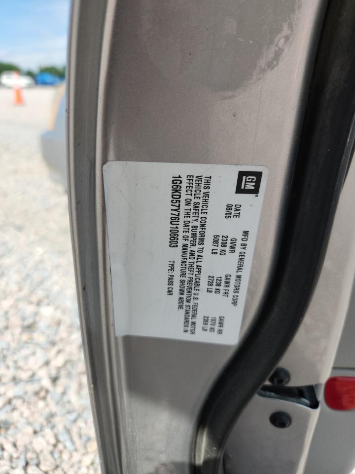 2006 Cadillac Dts Silver vin: 1G6KD57Y76U106603