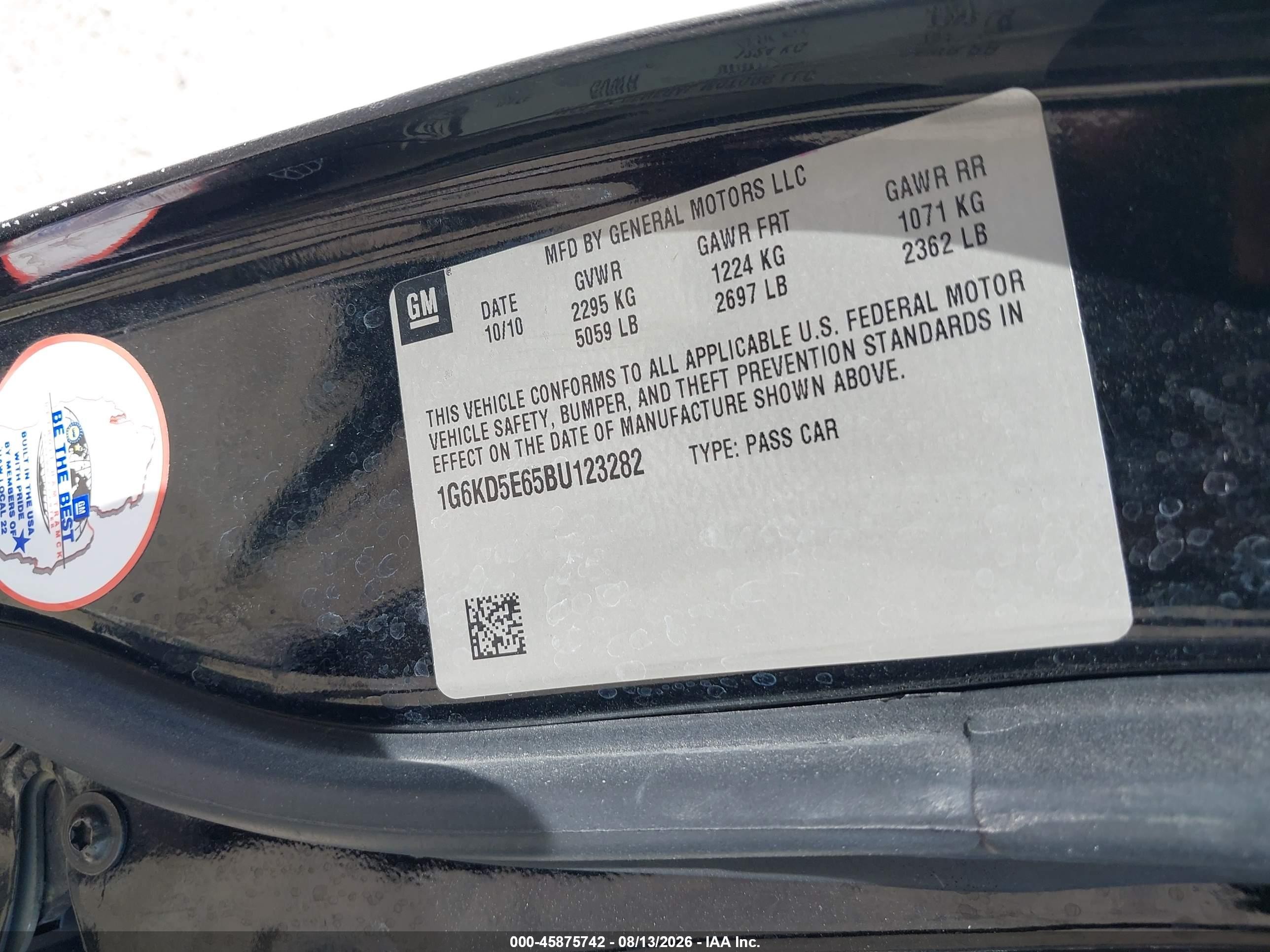 2011 Cadillac Dts Luxury Collection Black vin: 1G6KD5E65BU123282