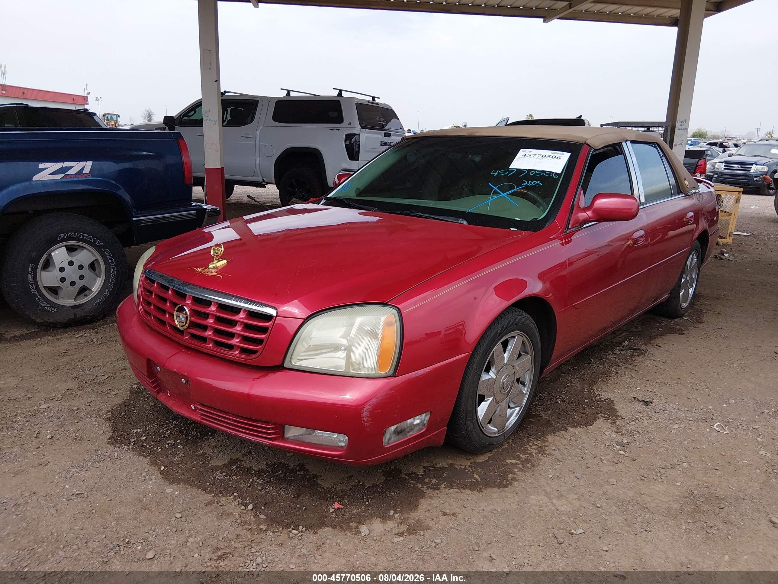 2003 Cadillac Deville Dts Red vin: 1G6KF57963U263022