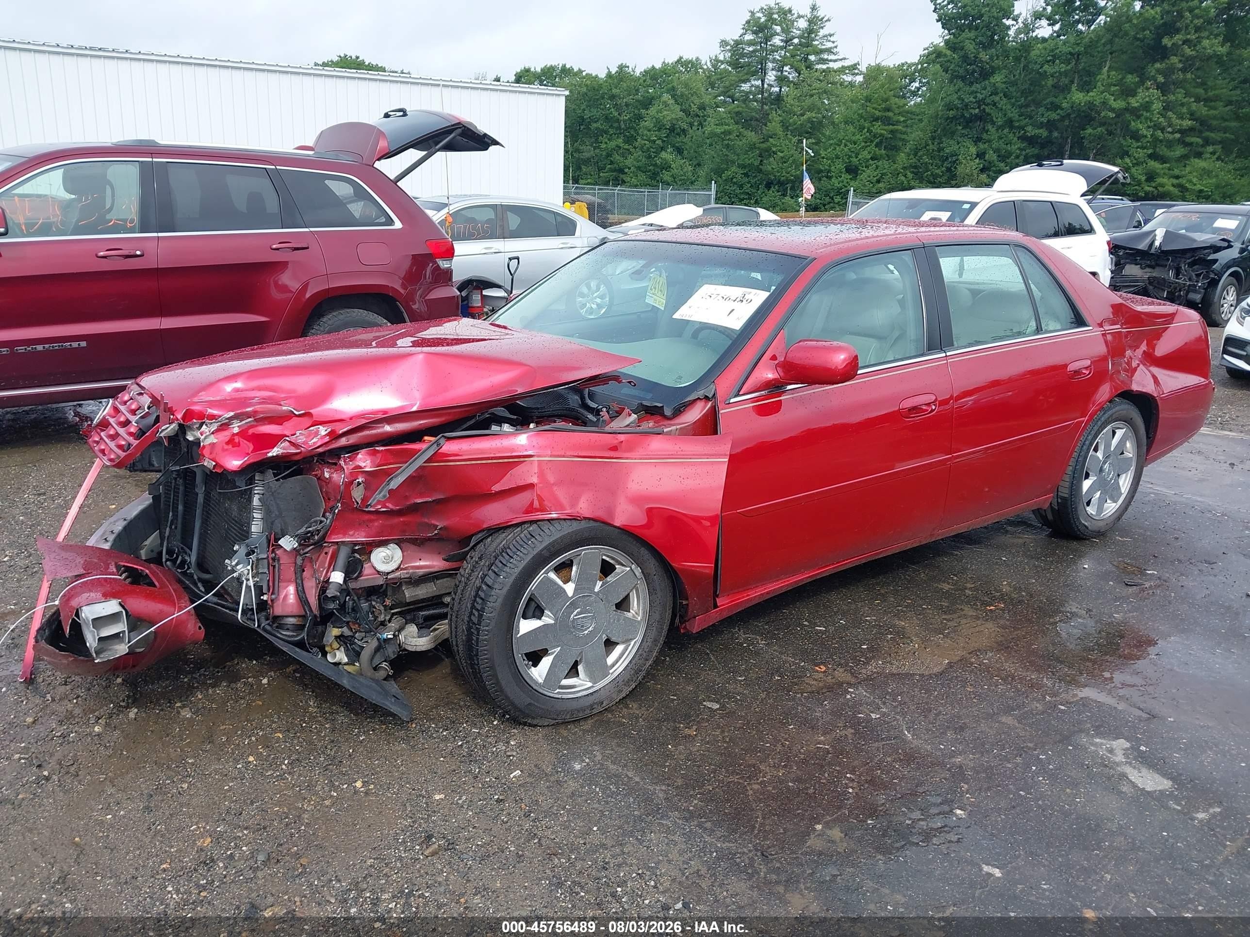 2004 Cadillac Deville Dts Red vin: 1G6KF57994U220179