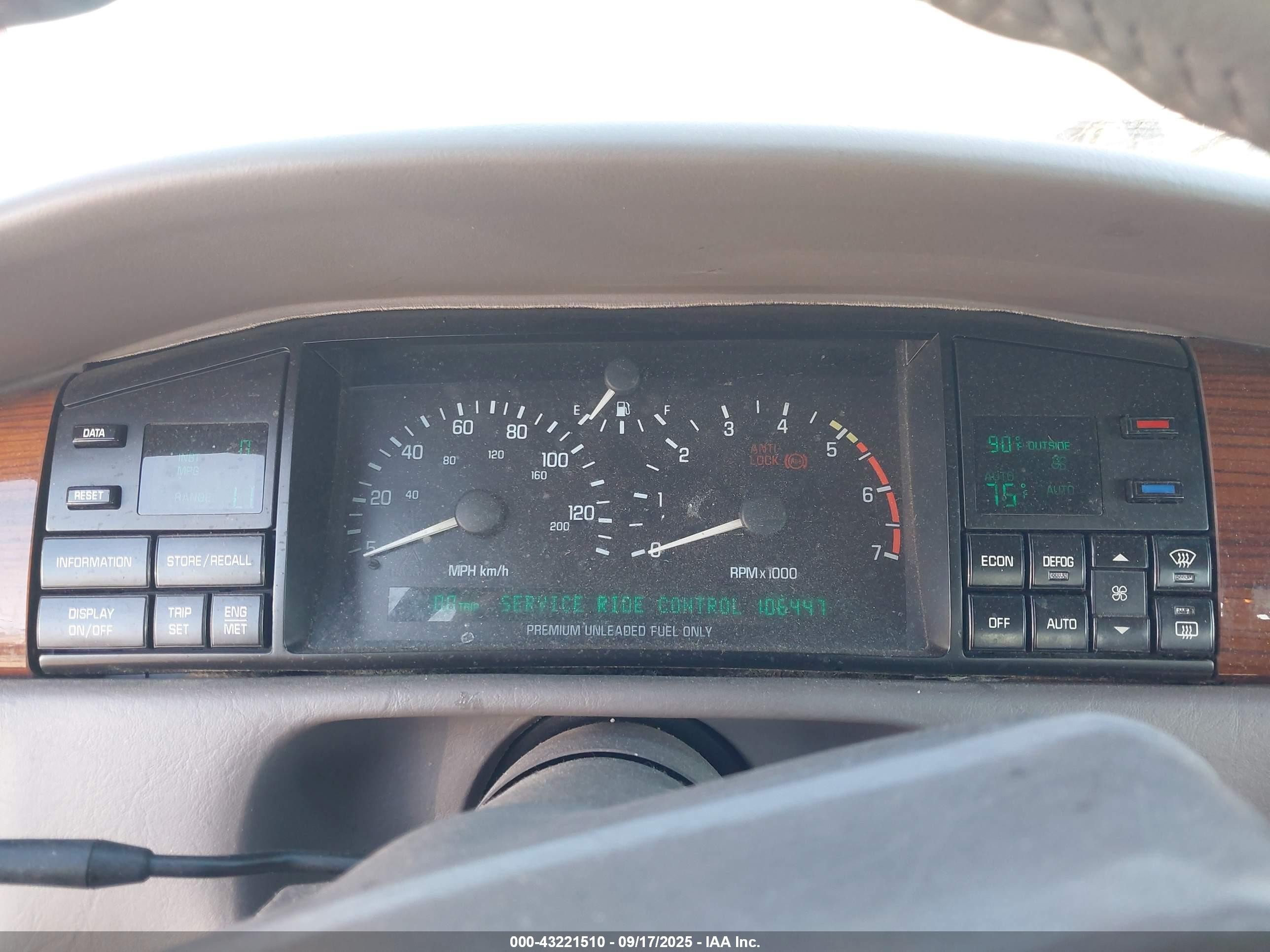 1993 Cadillac Seville   Brown vin: 1G6KS52B5PU805433
