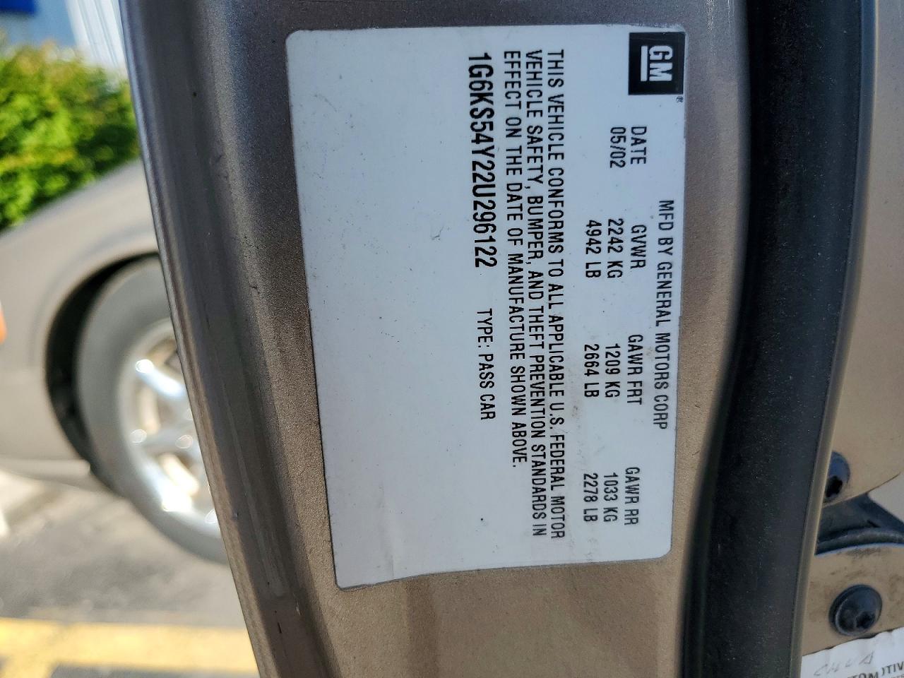 2002 Cadillac Seville Sls Золотой vin: 1G6KS54Y22U296122