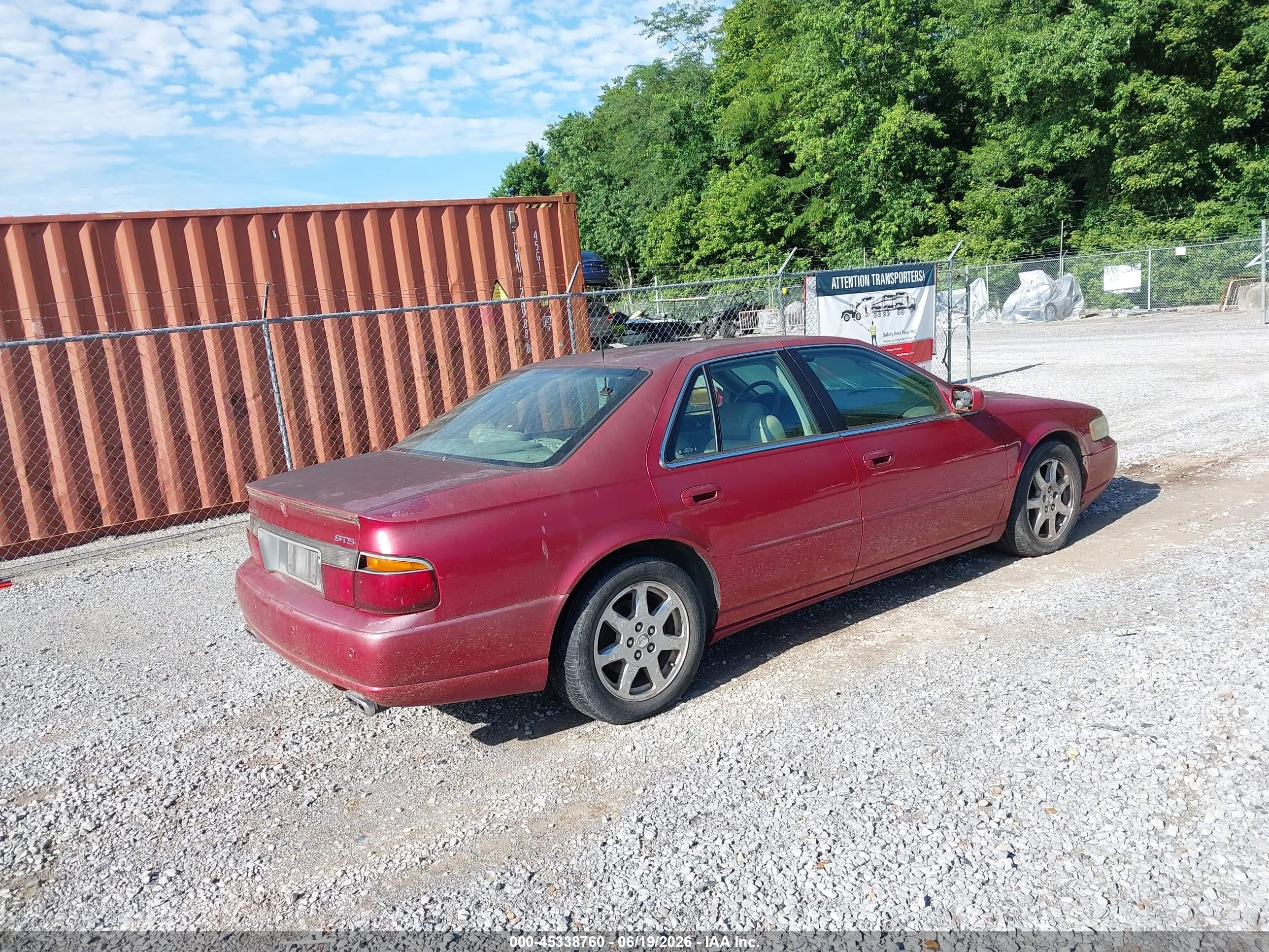 2002 Cadillac Seville Sts Red vin: 1G6KY54992U127609