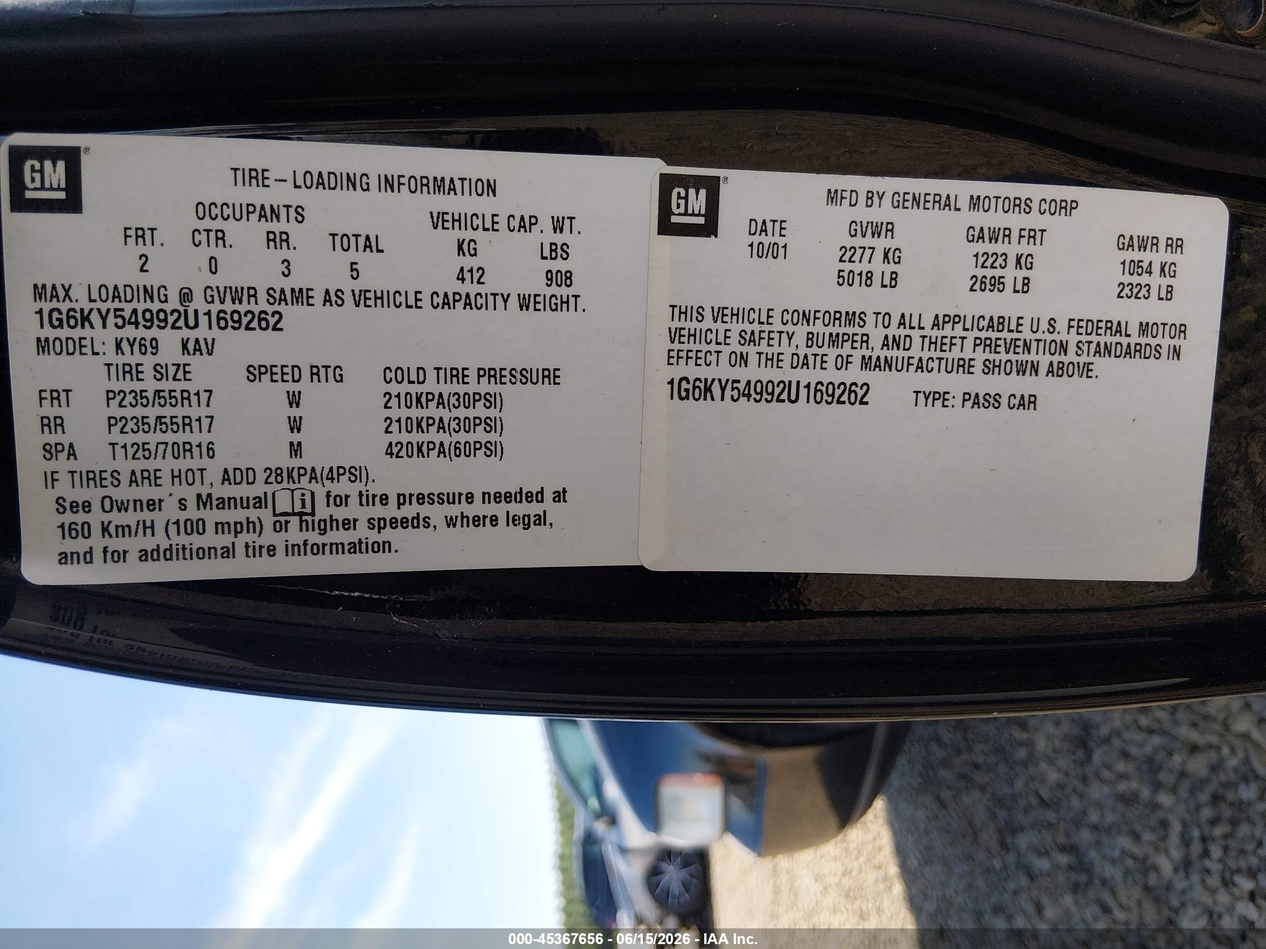 2002 Cadillac Seville Sts Черный vin: 1G6KY54992U169262