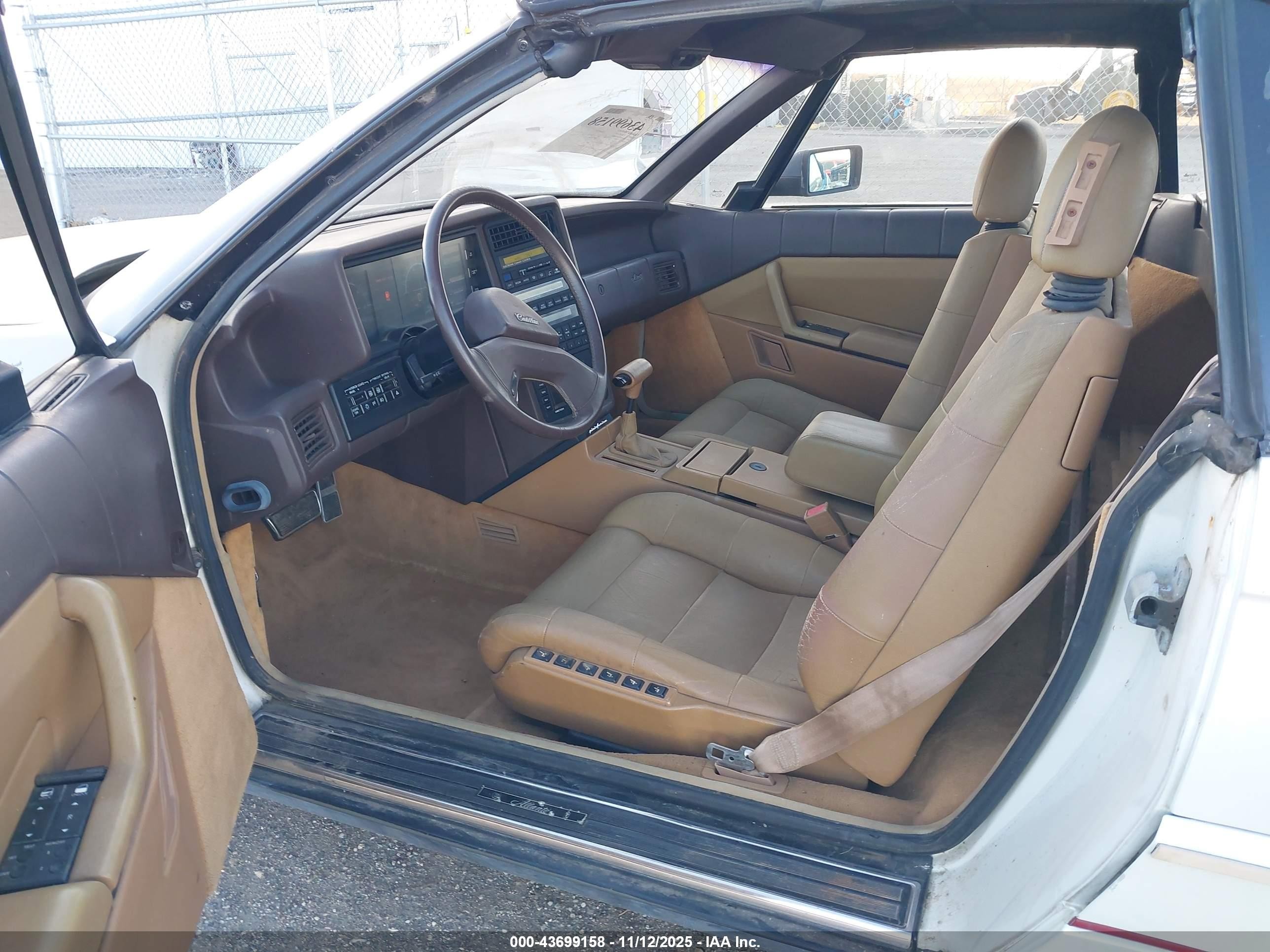 1988 Cadillac Allante   White vin: 1G6VR3173JU100664
