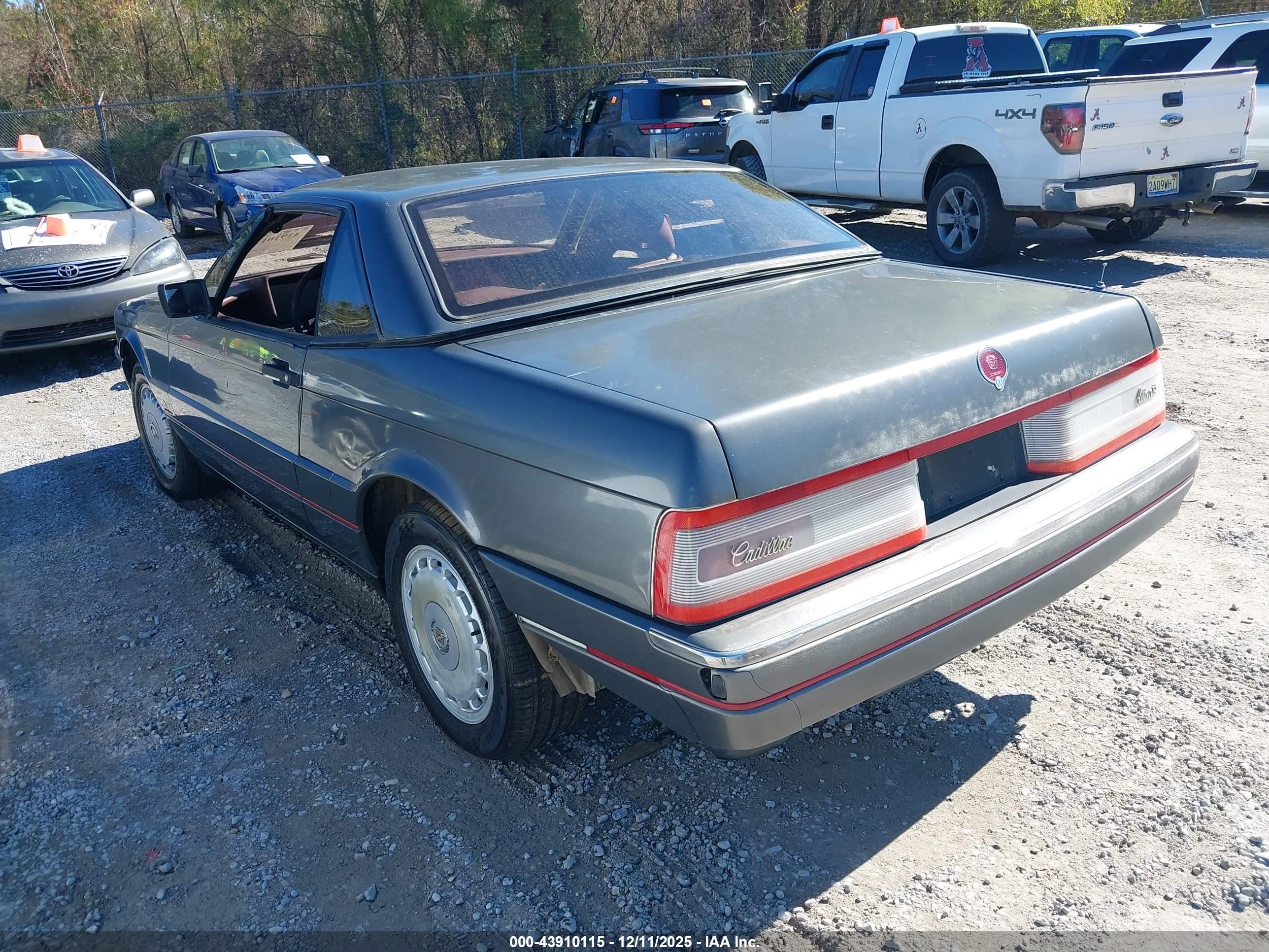 1988 Cadillac Allante   Gray vin: 1G6VR3177JU100683