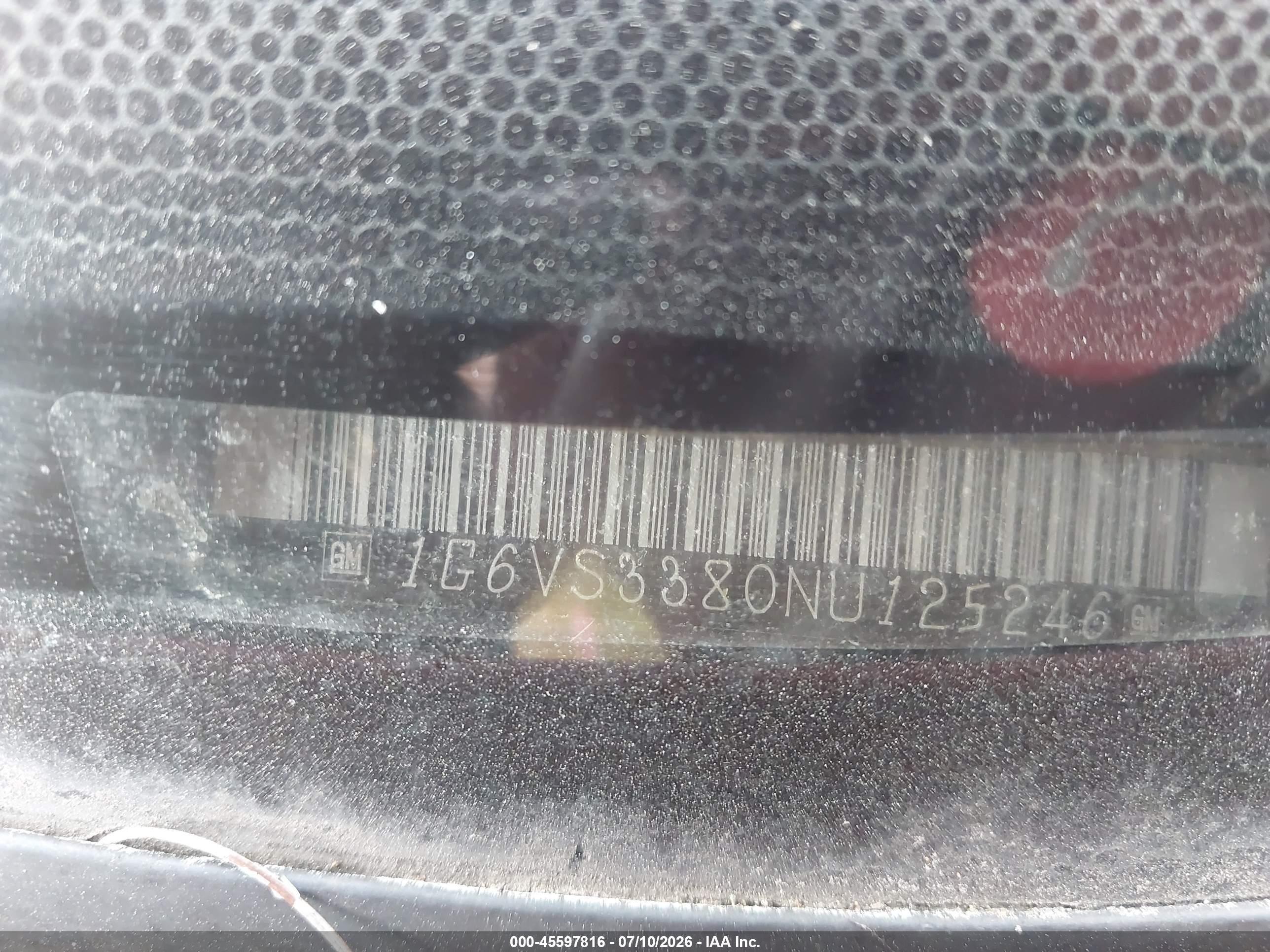 1992 Cadillac Allante   Red vin: 1G6VS3380NU125246