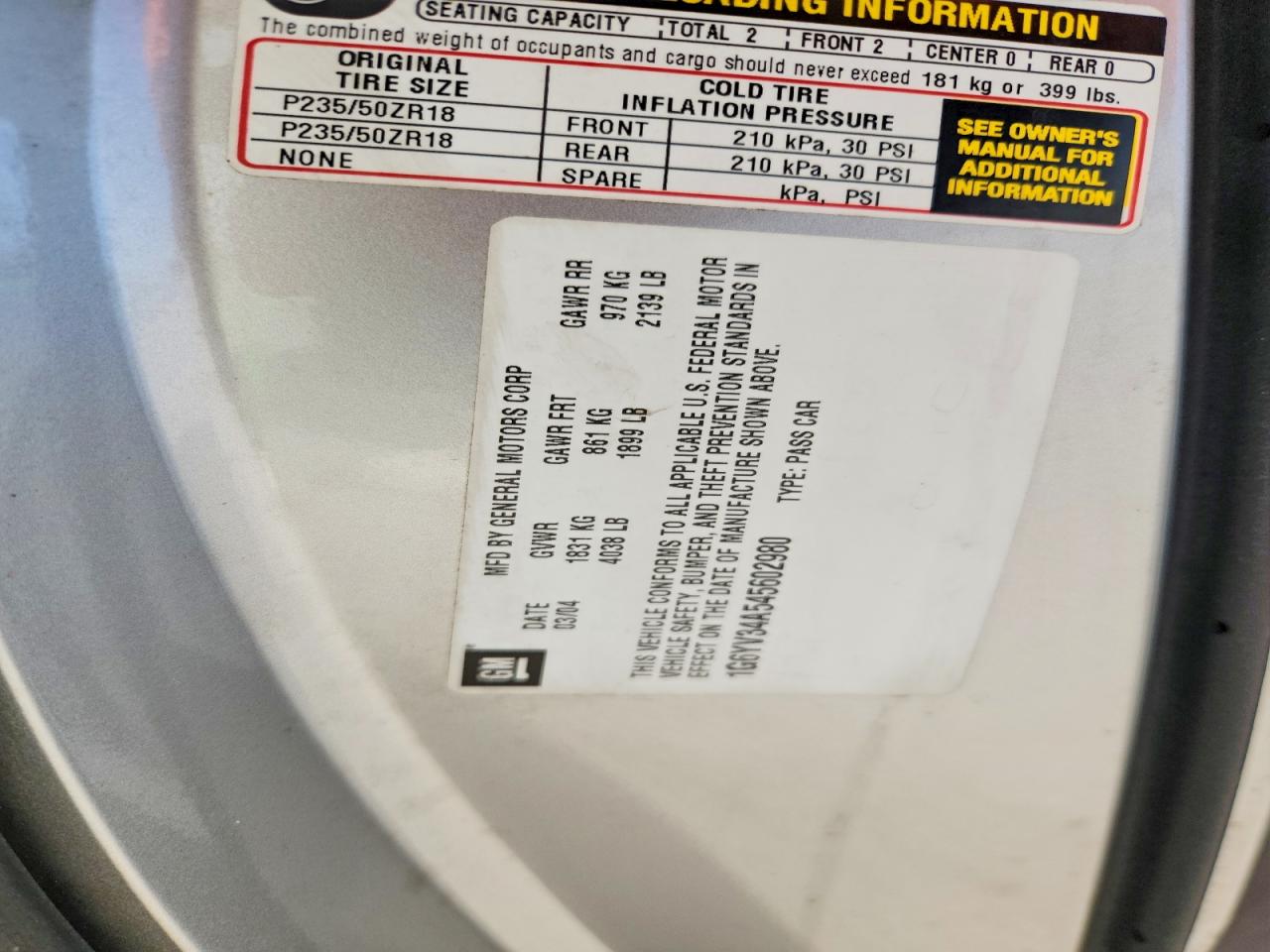 2004 Cadillac Xlr Серебряный vin: 1G6YV34A545602980