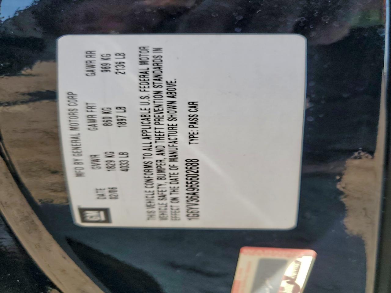 2006 Cadillac Xlr Black vin: 1G6YV36A965602688