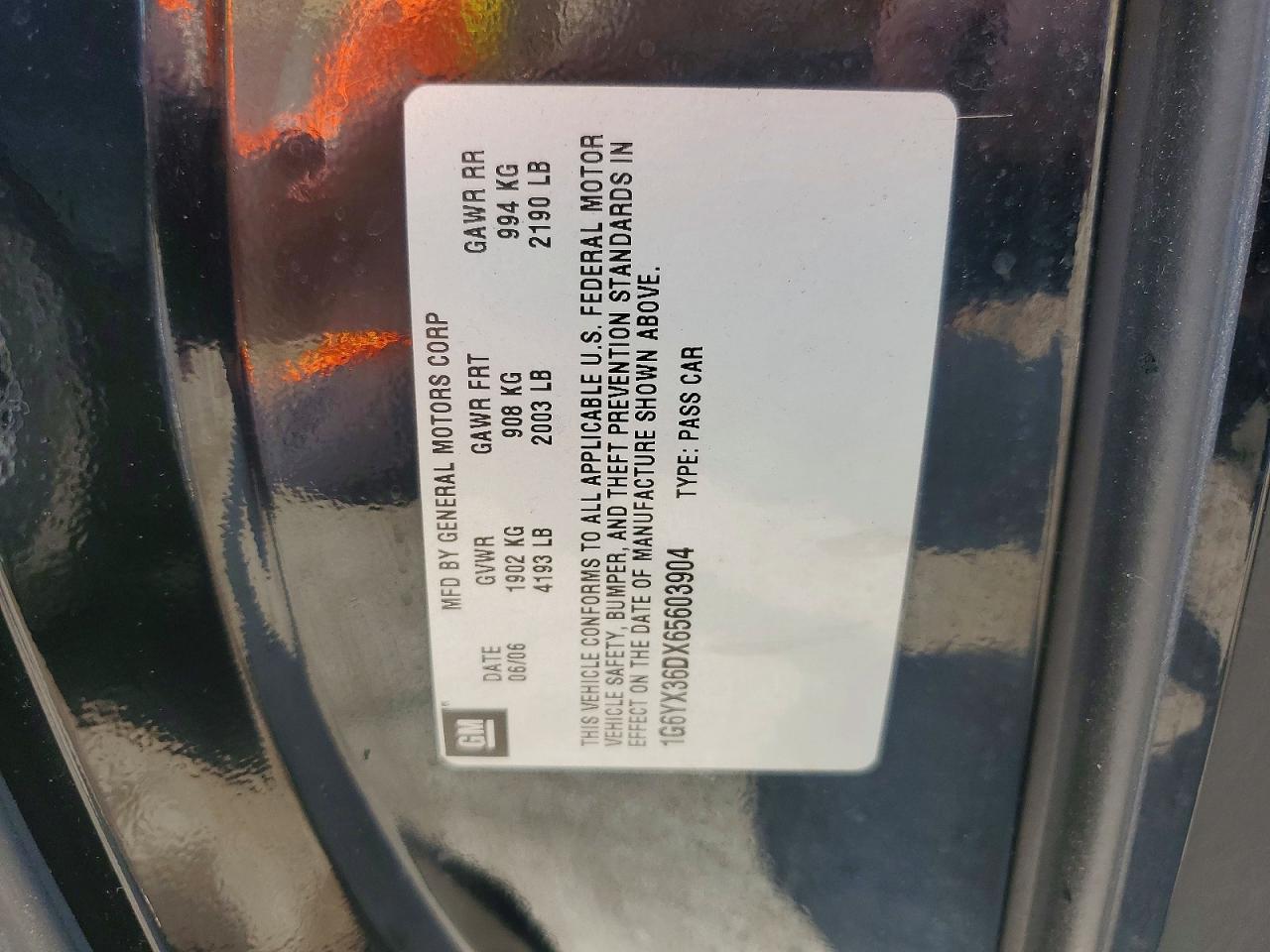 2006 Cadillac Xlr-v Black vin: 1G6YX36DX65603904