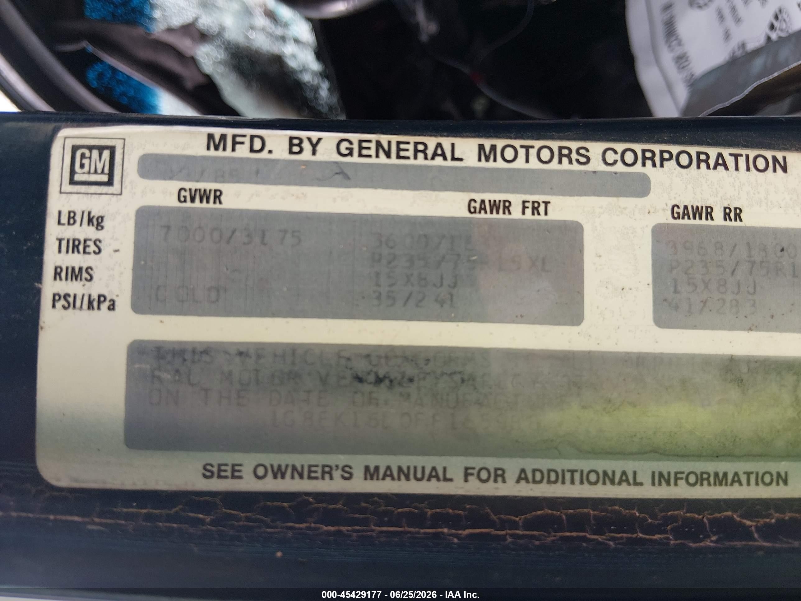 1985 Chevrolet Suburban K10 Blue vin: 1G8EK16L0FF165988