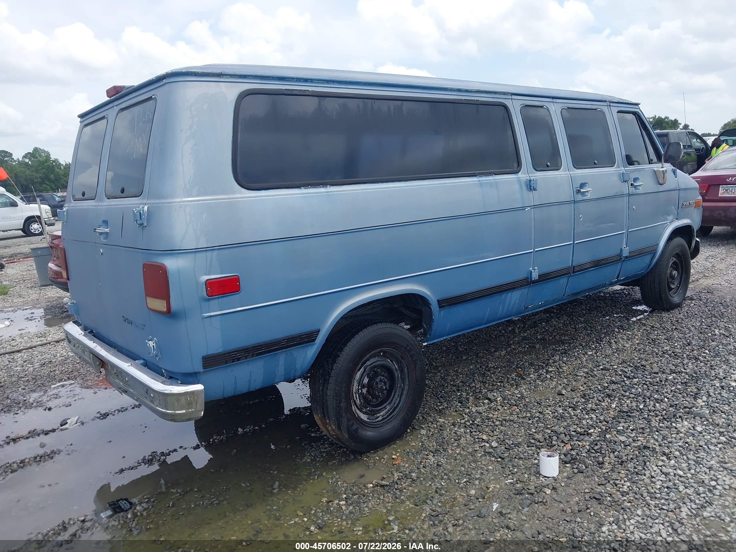1995 Chevrolet G30 G30 Blue vin: 1GAHG39K5SF155978