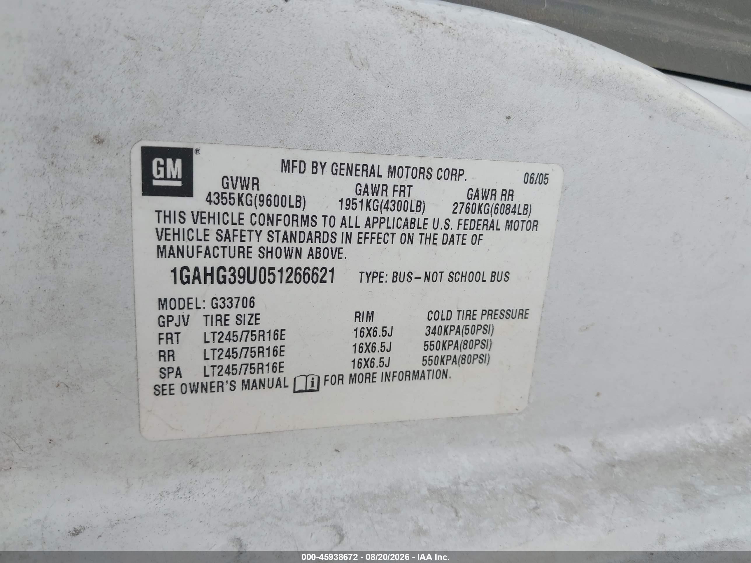 2005 Chevrolet Express Passenger   Белый vin: 1GAHG39U051266621