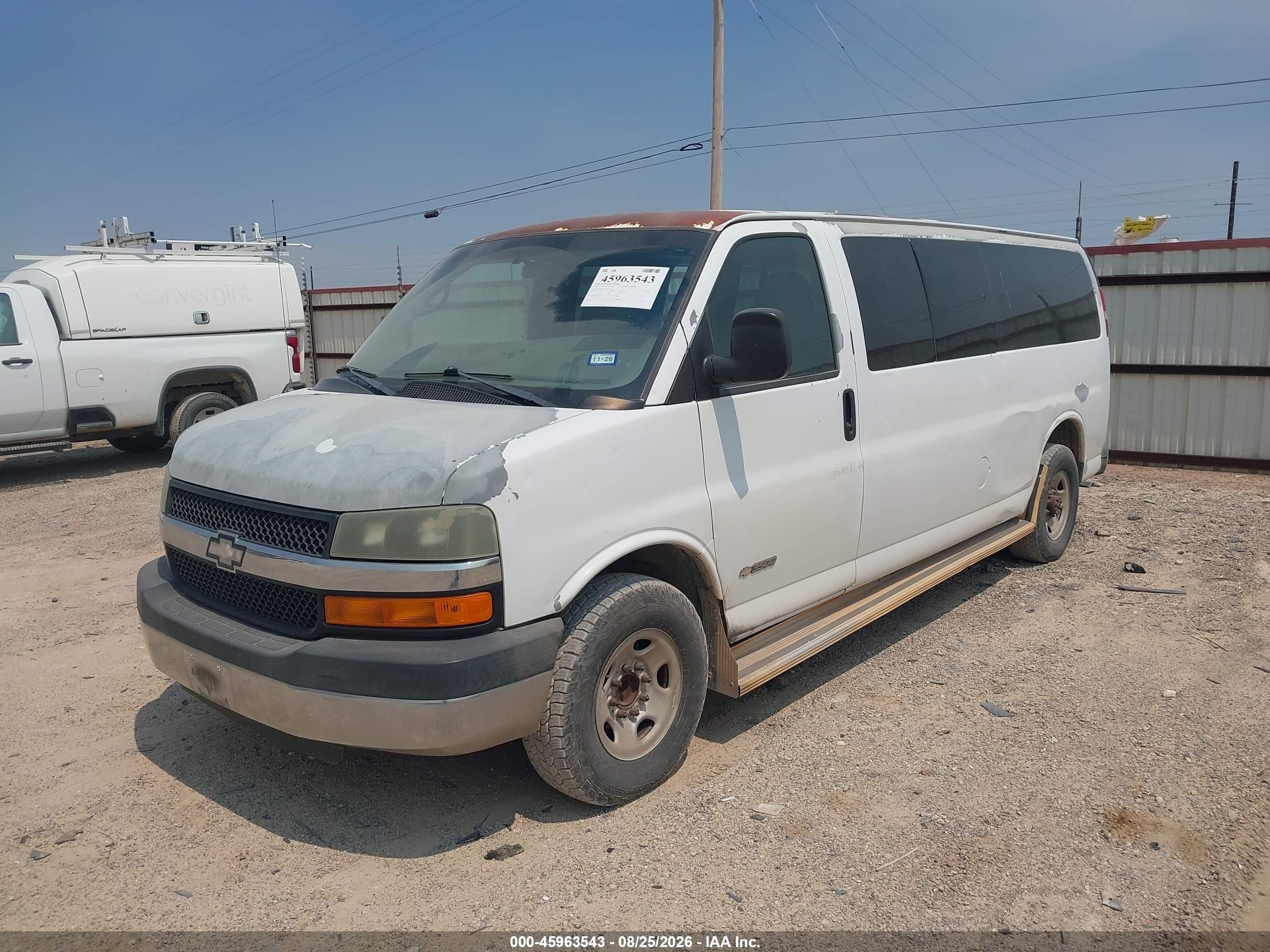 2006 Chevrolet Express Passenger Ls White vin: 1GAHG39UX61173509