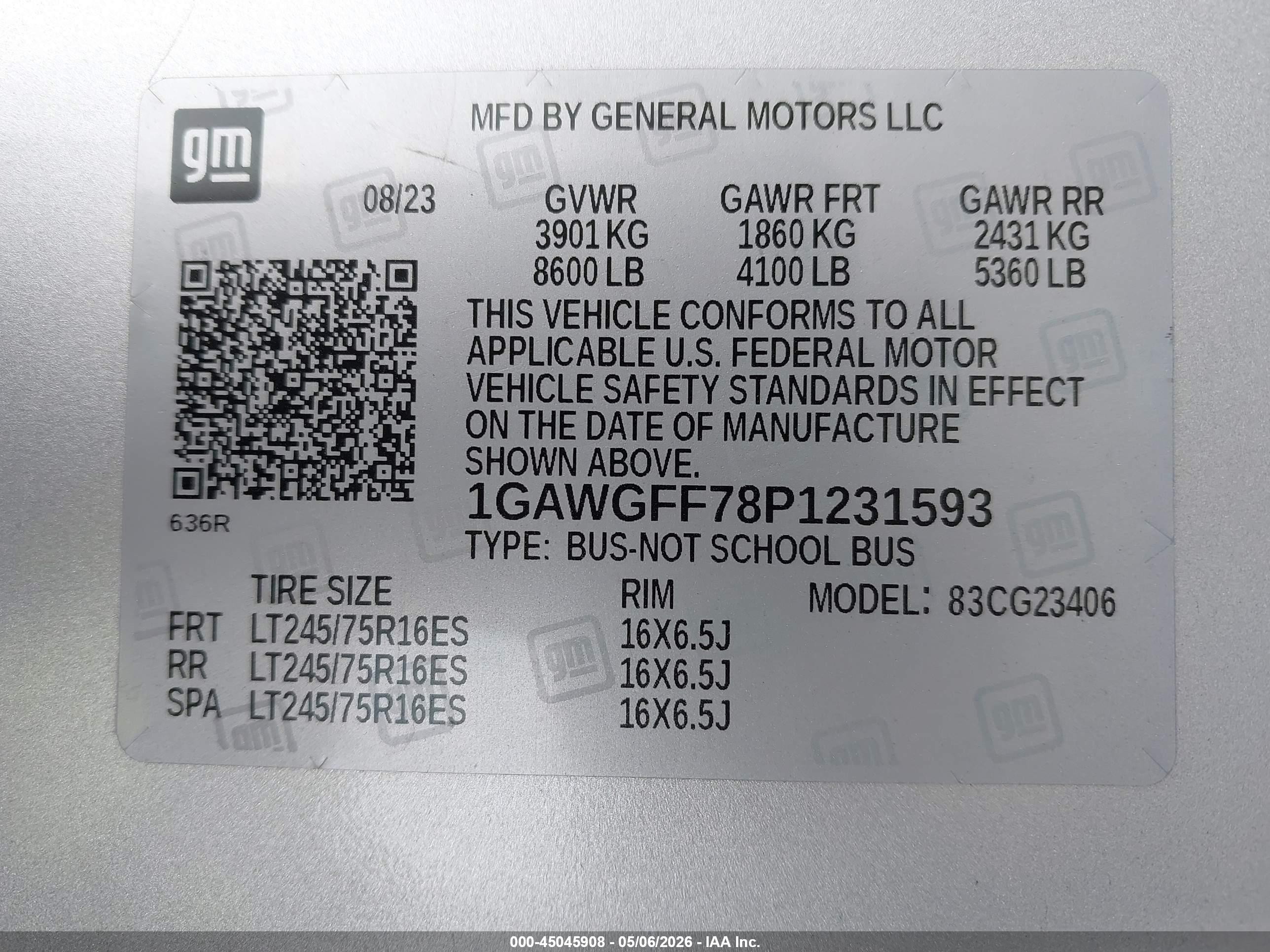 2023 Chevrolet Express Passenger Rwd 2500 Regular Wheelbase Lt Silver vin: 1GAWGFF78P1231593