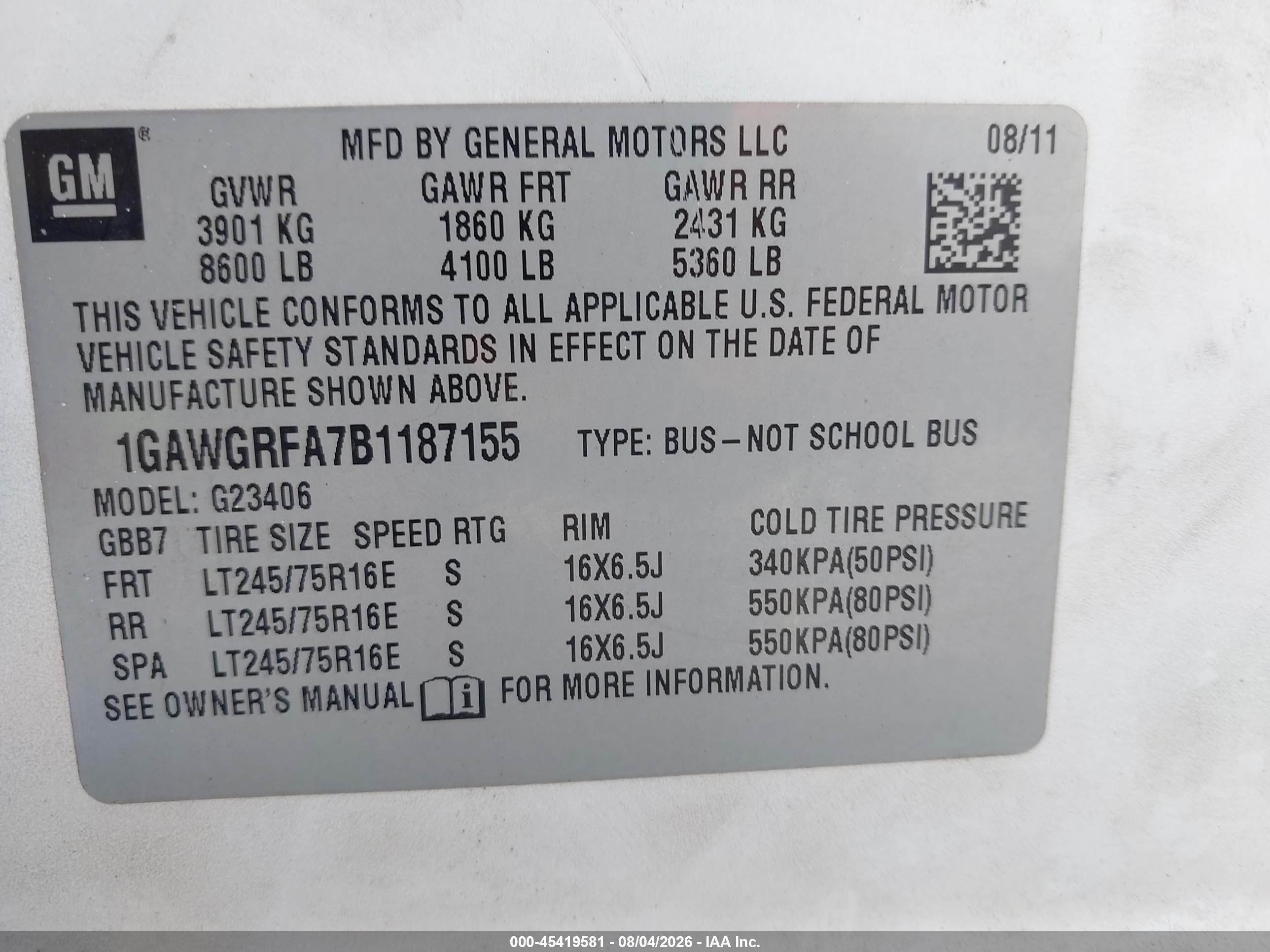 2011 Chevrolet Express 2500 Lt White vin: 1GAWGRFA7B1187155