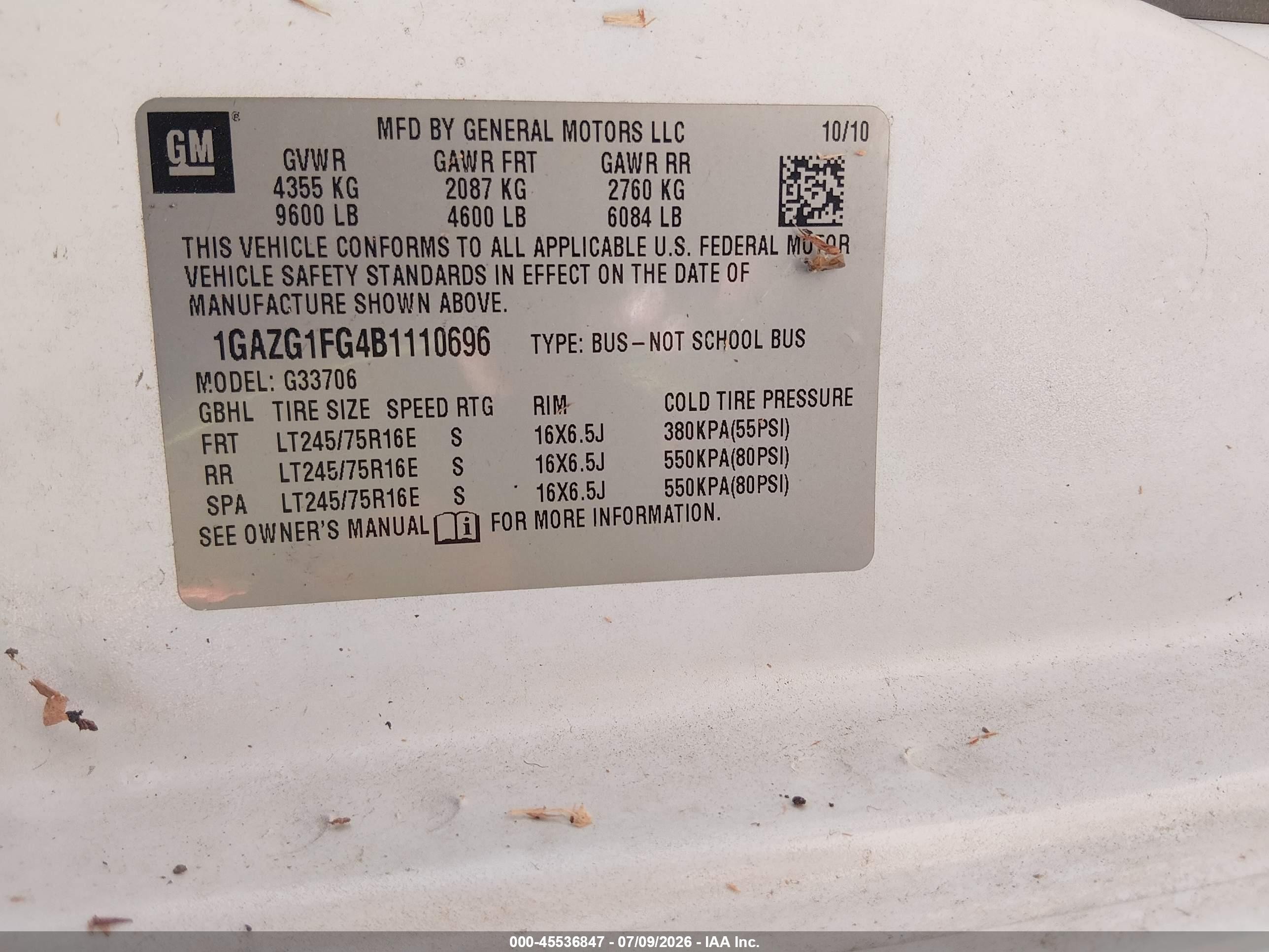 2011 Chevrolet Express 3500 Lt Белый vin: 1GAZG1FG4B1110696