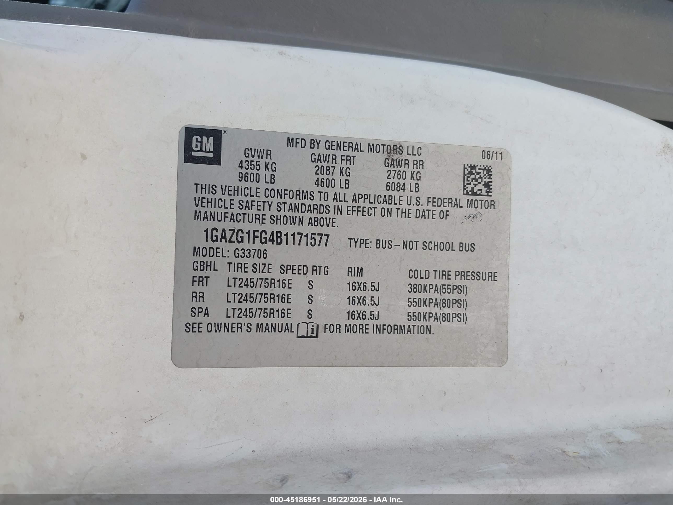 2011 Chevrolet Express 3500 Lt White vin: 1GAZG1FG4B1171577