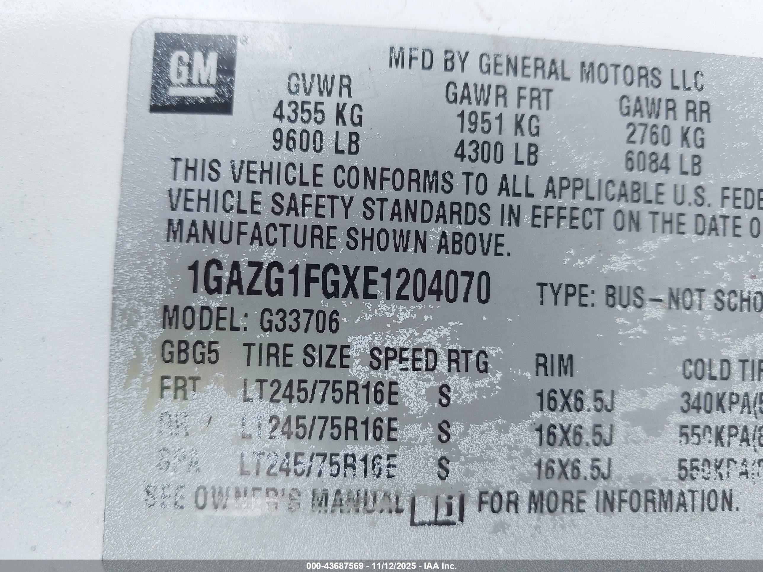2014 Chevrolet Express 3500 Lt White vin: 1GAZG1FGXE1204070
