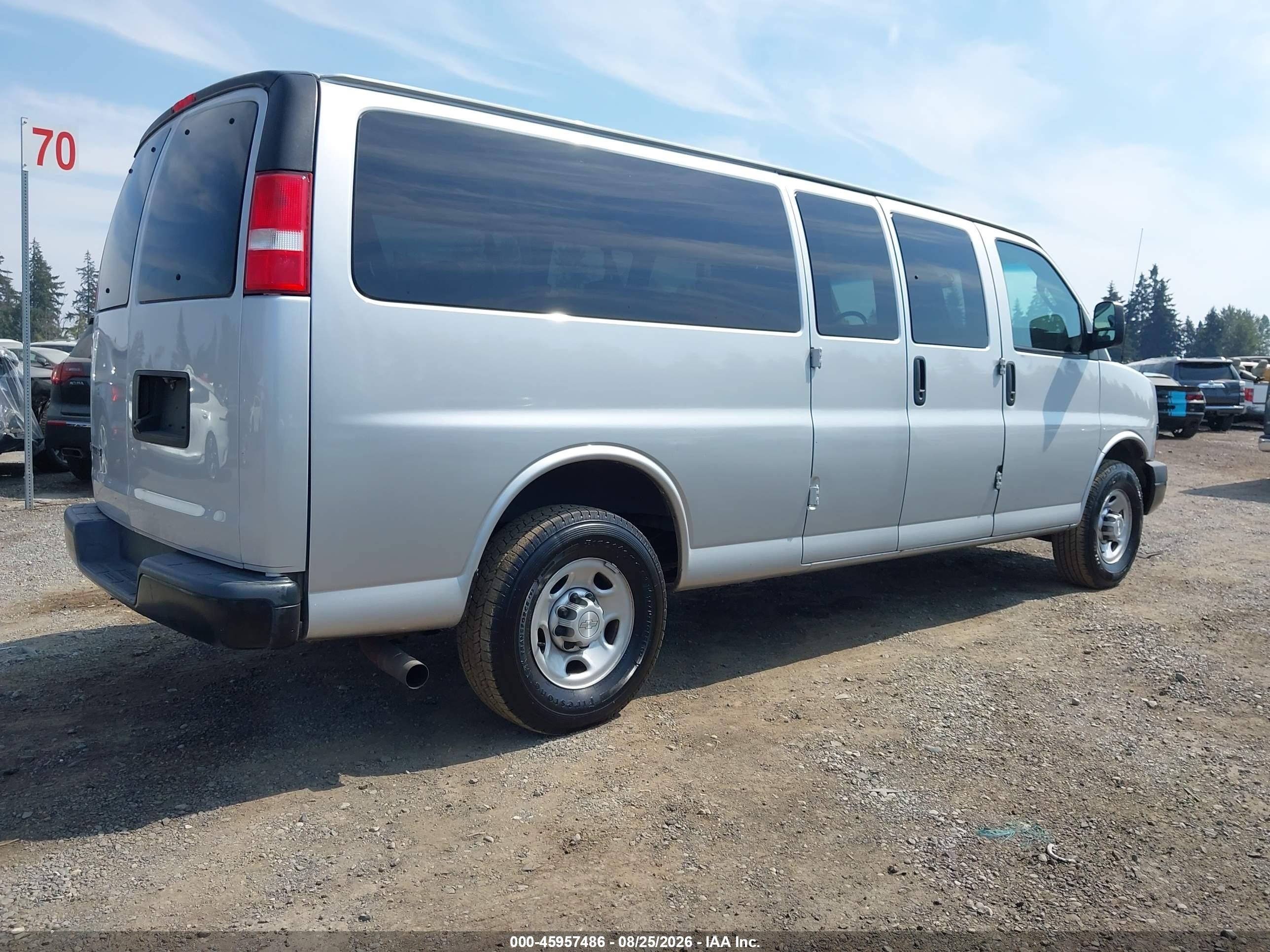 2020 Chevrolet Express Passenger Rwd 3500 Extended Wheelbase Ls Silver vin: 1GAZGNFG9L1118866