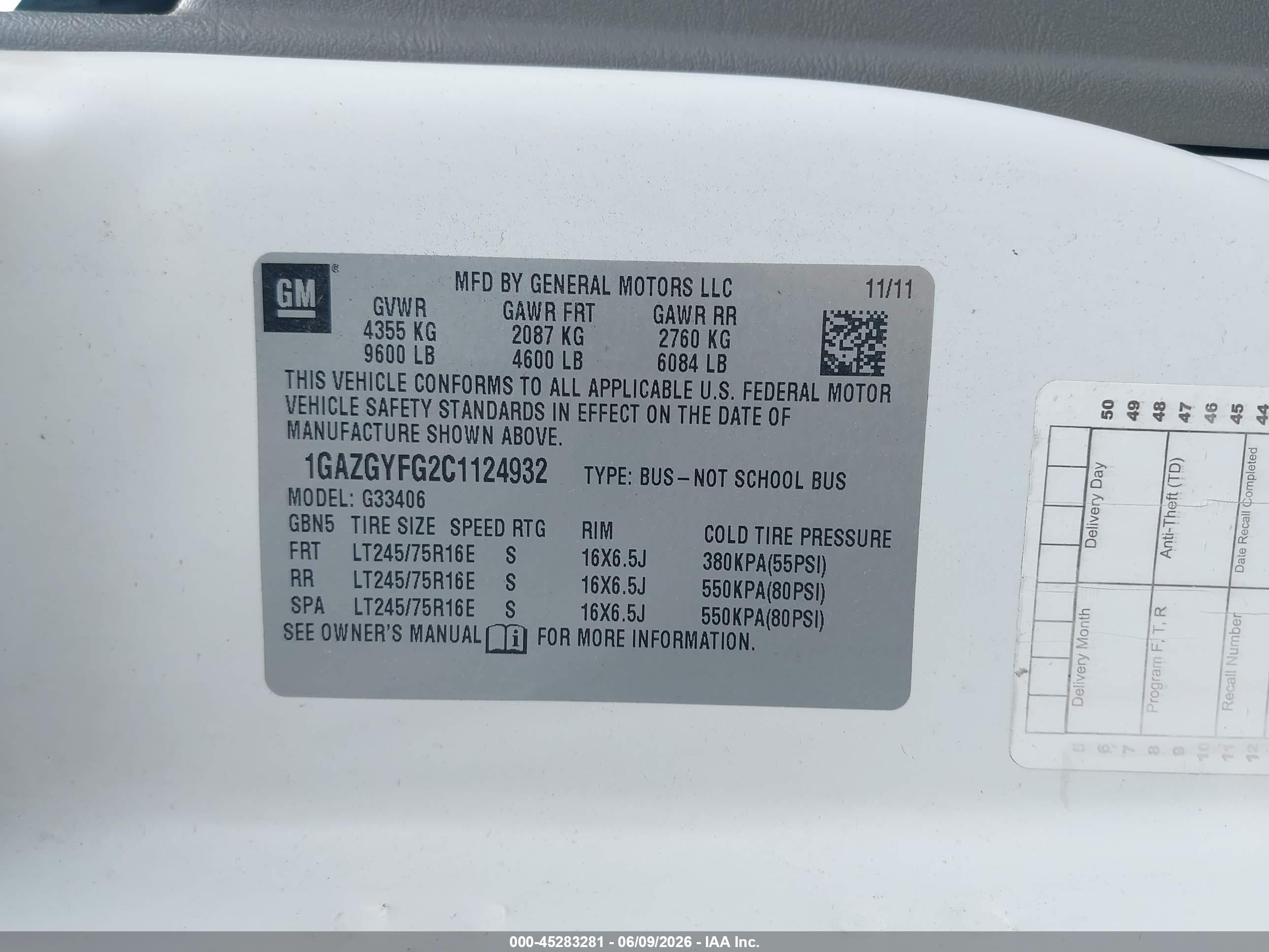 2012 Chevrolet Express 3500 Lt White vin: 1GAZGYFG2C1124932