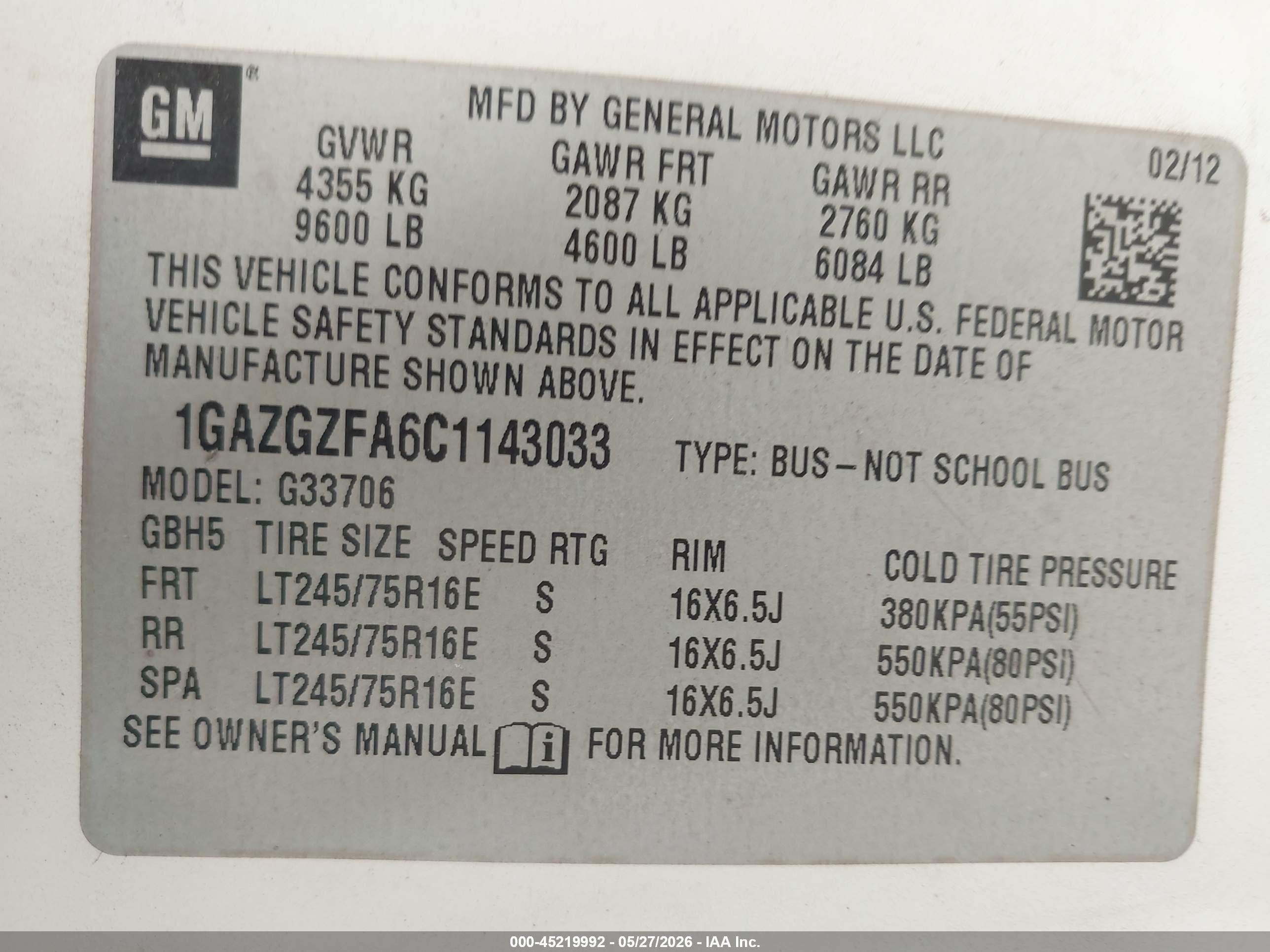 2012 Chevrolet Express 3500 Ls Белый vin: 1GAZGZFA6C1143033
