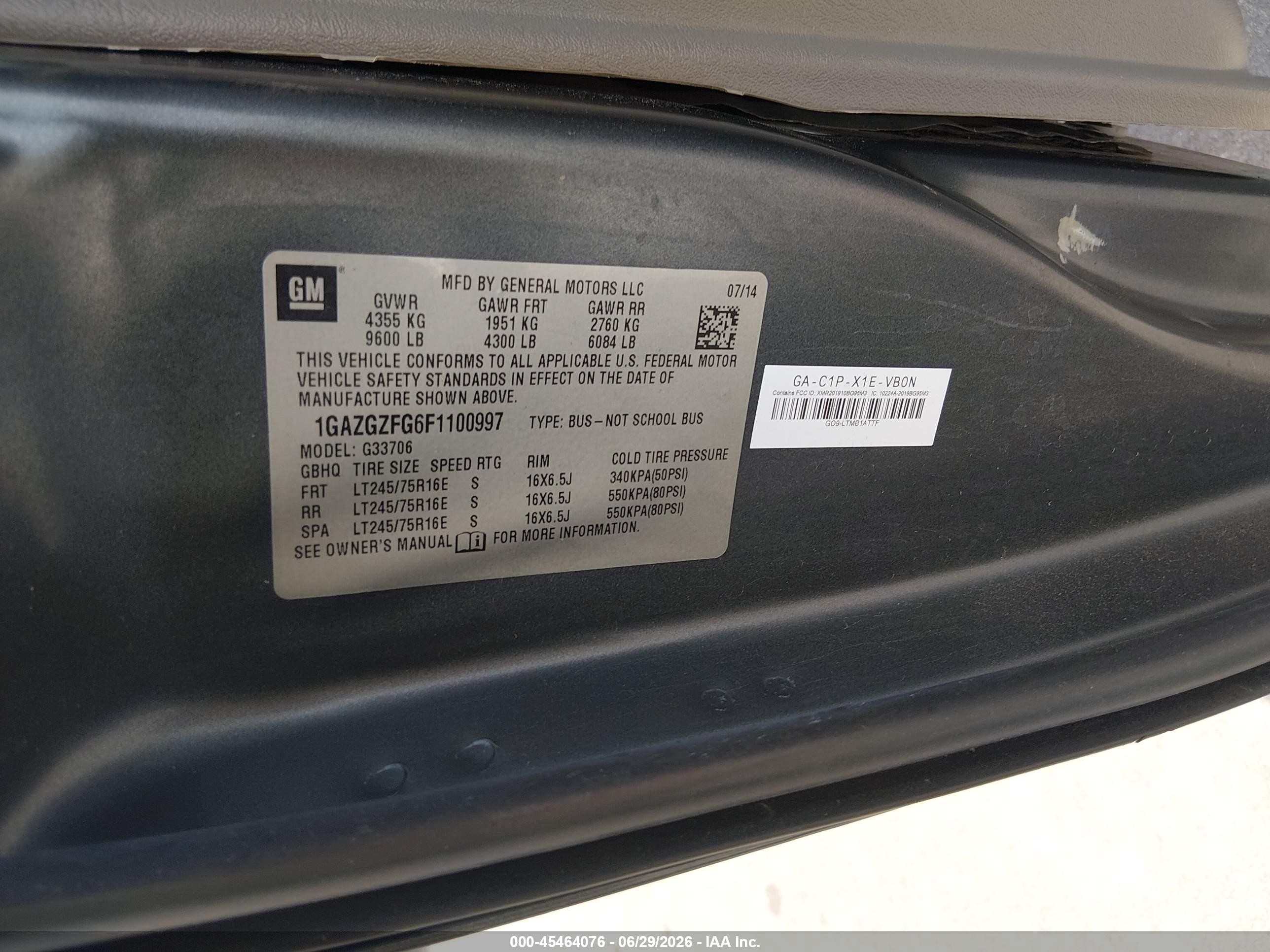 2015 Chevrolet Express 3500 Ls Gray vin: 1GAZGZFG6F1100997