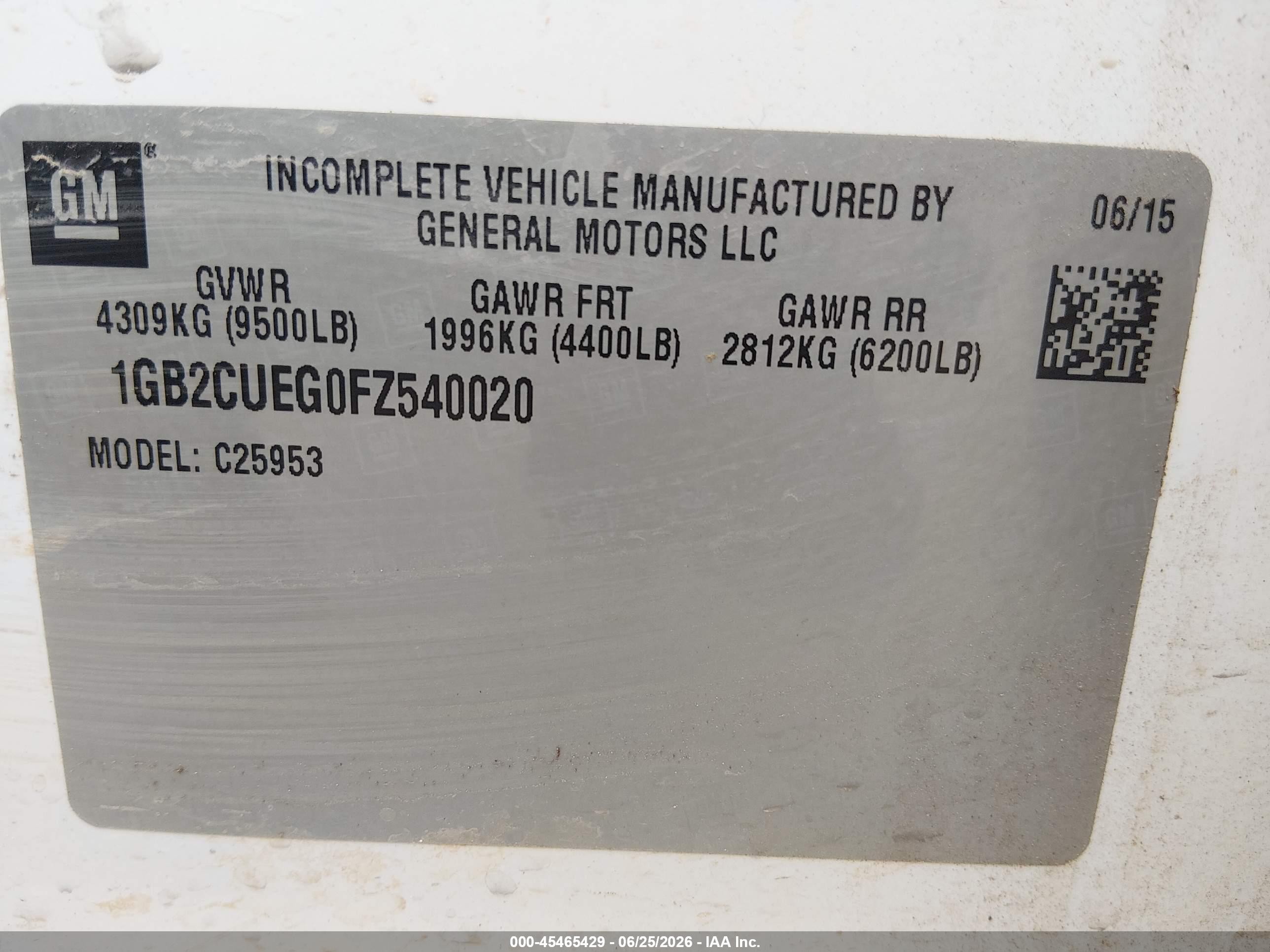 2015 Chevrolet Silverado 2500hd Built After Aug 14 Work Truck White vin: 1GB2CUEG0FZ540020