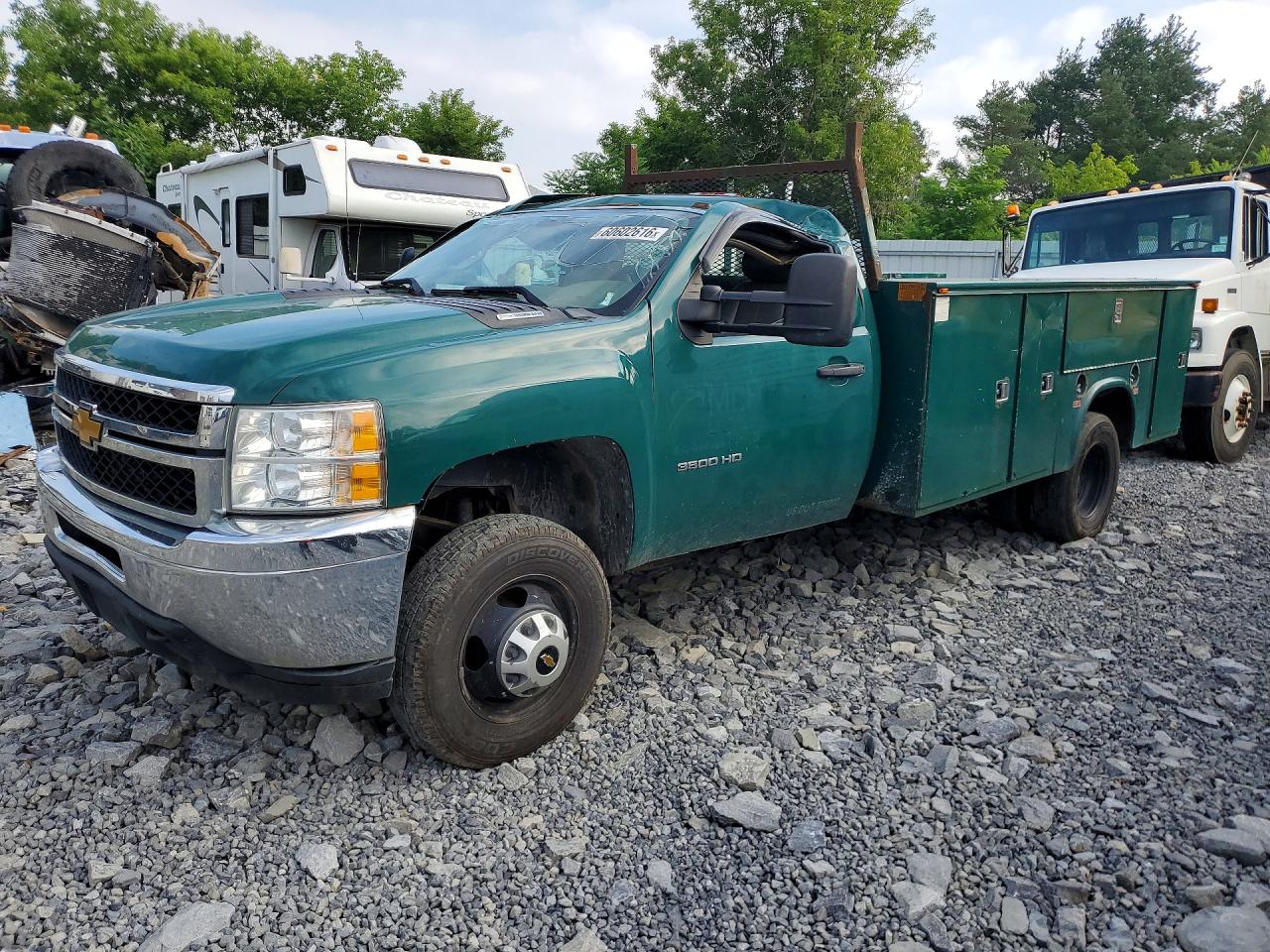 2013 Chevrolet Silverado C3500 Green vin: 1GB3CZC87DF162287