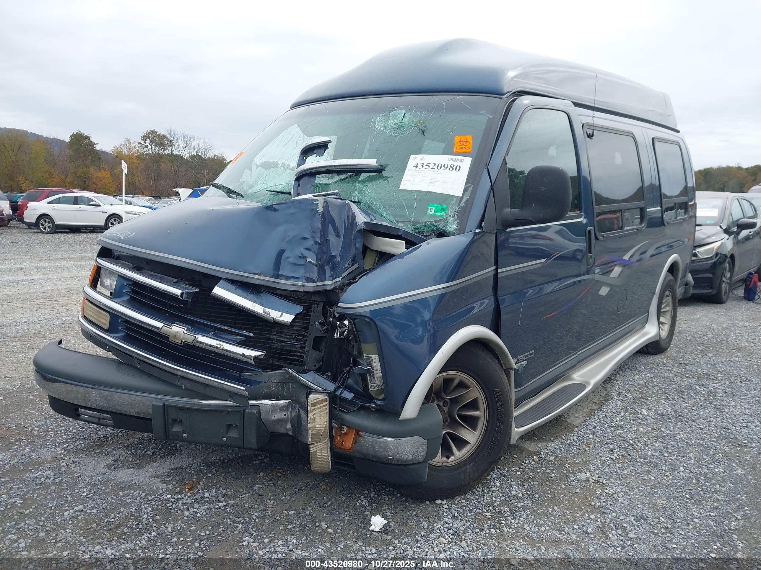 1999 Chevrolet Express   Blue vin: 1GBFG15R4X1007139