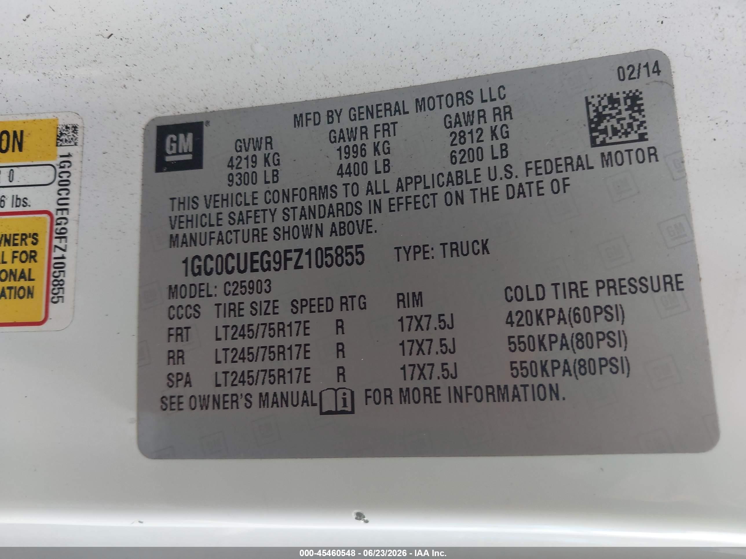 2015 Chevrolet Silverado 2500hd Work Truck White vin: 1GC0CUEG9FZ105855