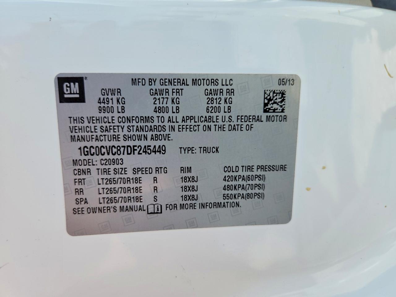2013 Chevrolet Silverado C2500 Heavy Duty White vin: 1GC0CVC87DF245449