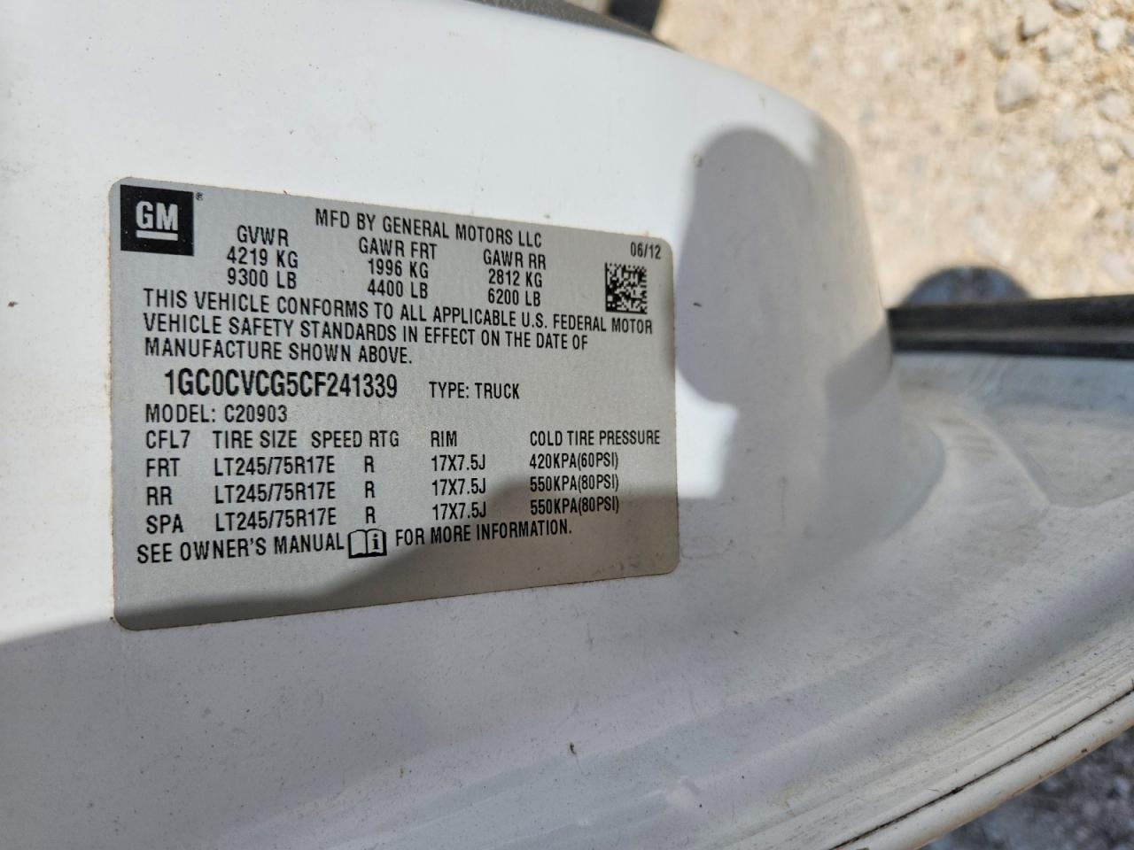 2012 Chevrolet Silverado C2500 Heavy Duty White vin: 1GC0CVCG5CF241339