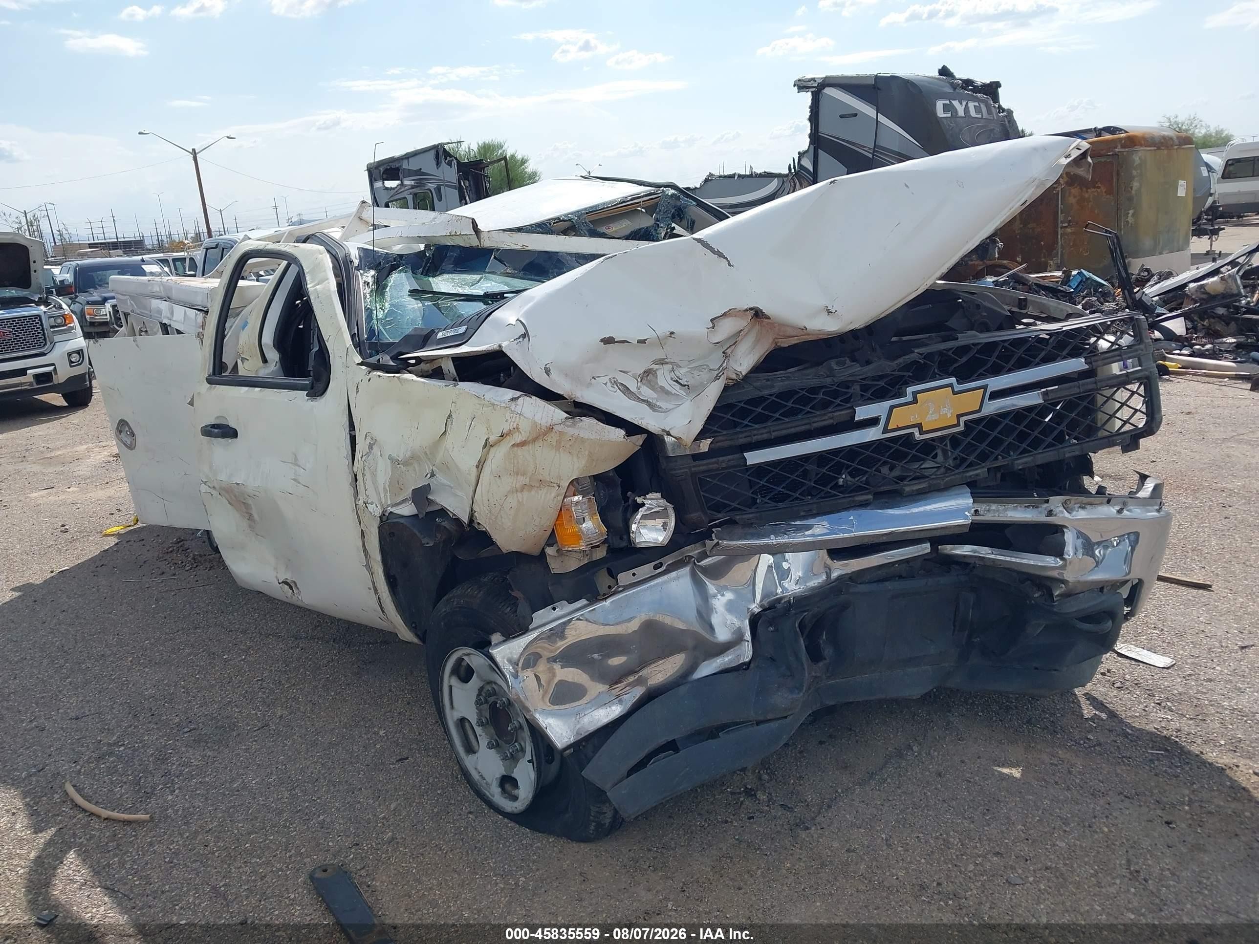2013 Chevrolet Silverado 2500hd Work Truck White vin: 1GC0CVCG7DF245989