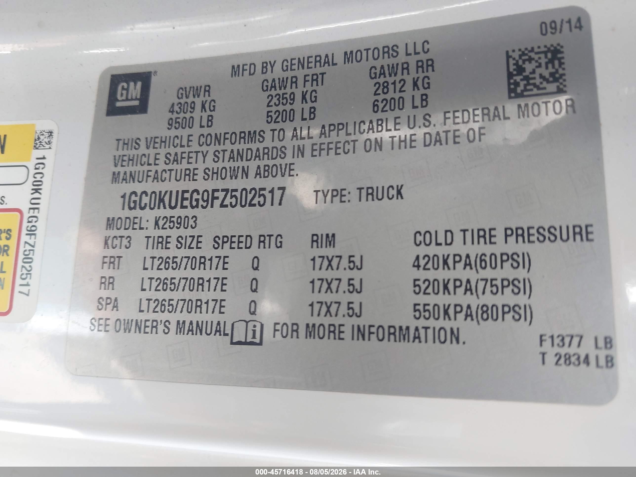 2015 Chevrolet Silverado 2500hd Built After Aug 14 Work Truck Белый vin: 1GC0KUEG9FZ502517