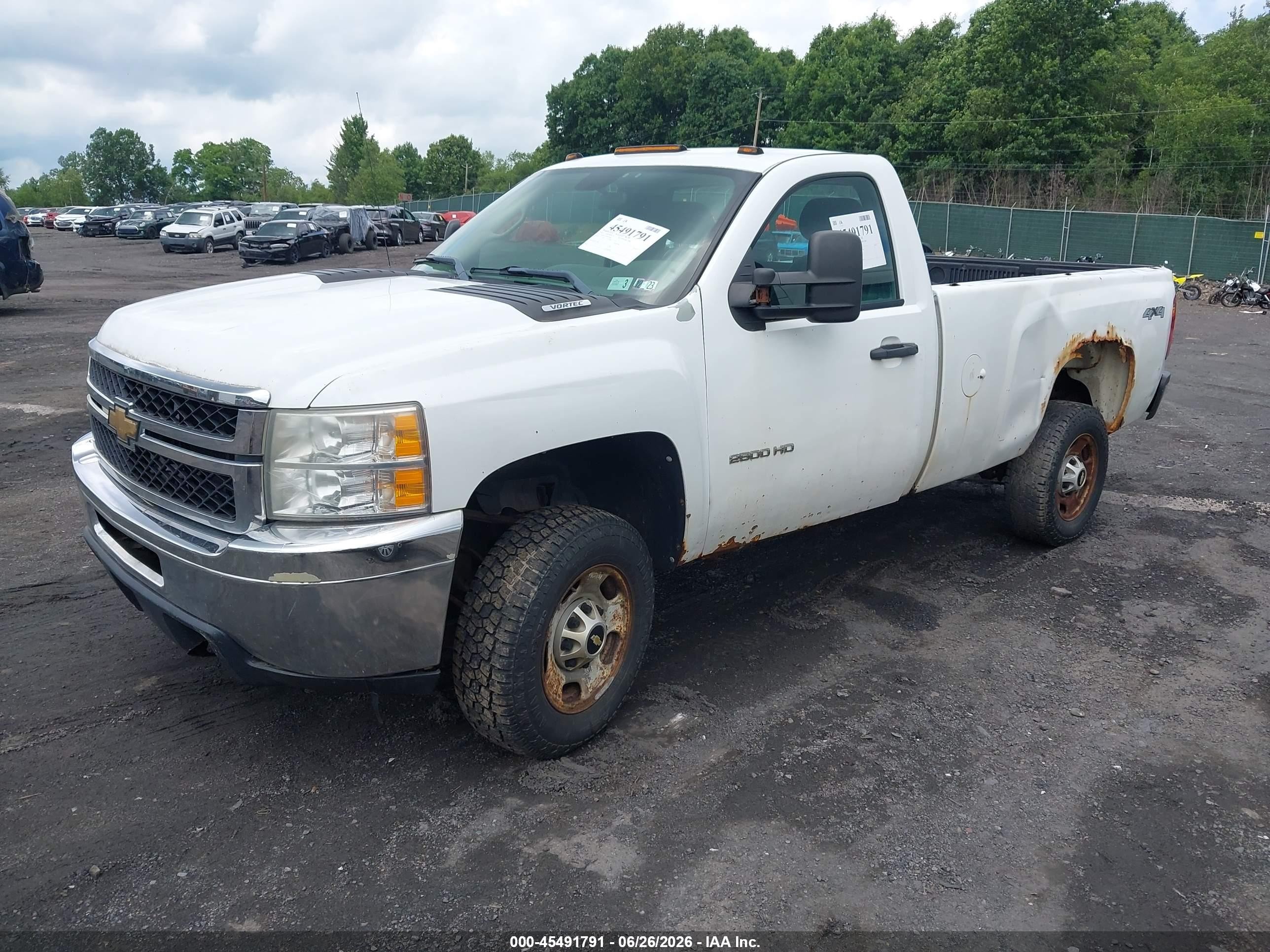 2011 Chevrolet Silverado 2500hd Work Truck White vin: 1GC0KVCG1BF122446